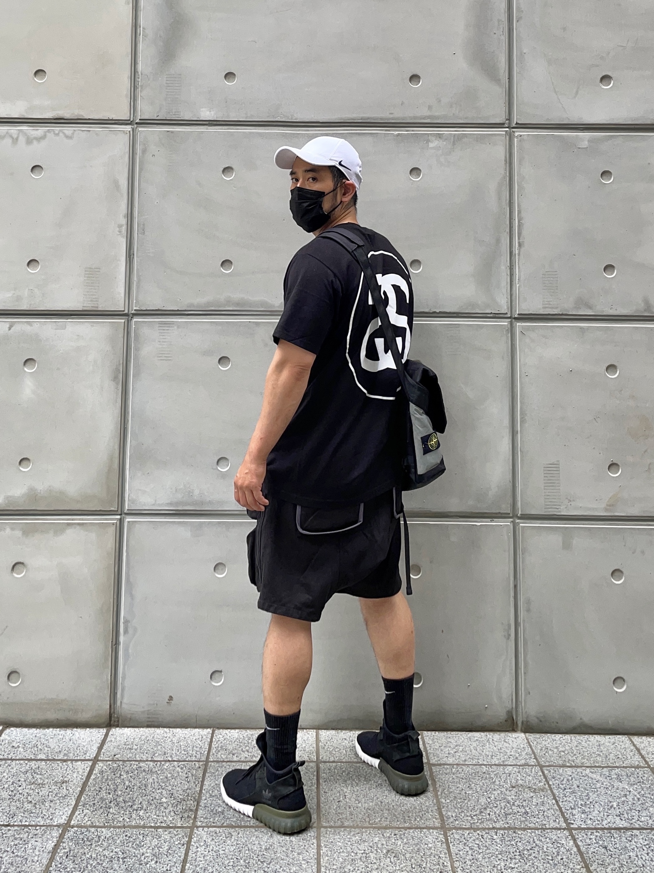 Adidas Tubular X ASW PK 2016, Stussy Big Link T-Shirt Black 착용 스타일 - 1