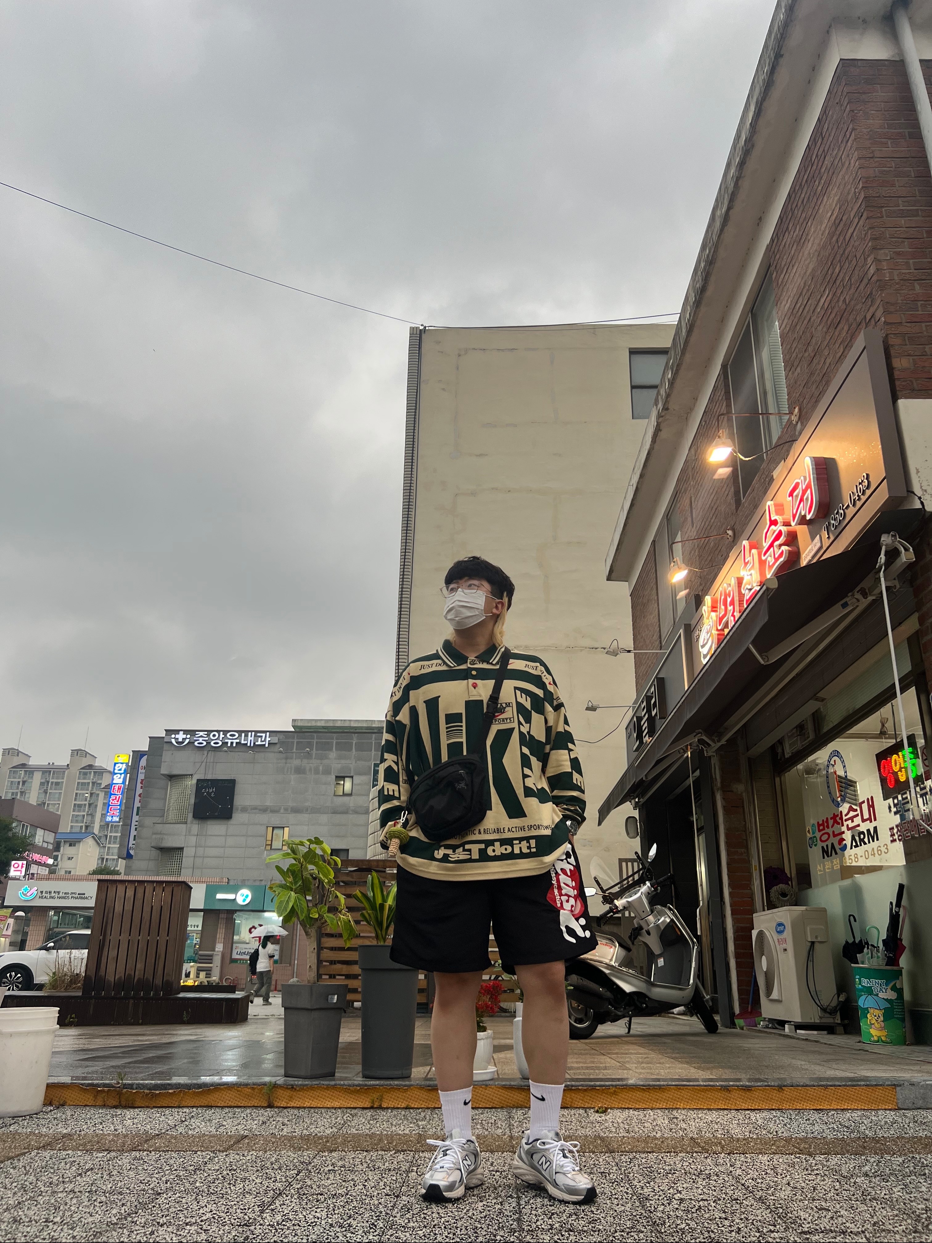 Nike x Cactus Plant Flea Market Long Sleeve Polo Natural - US/EU, Nike x Cactus Plant Flea Market Long Sleeve Polo Natural - Asia 착용 스타일 - 1