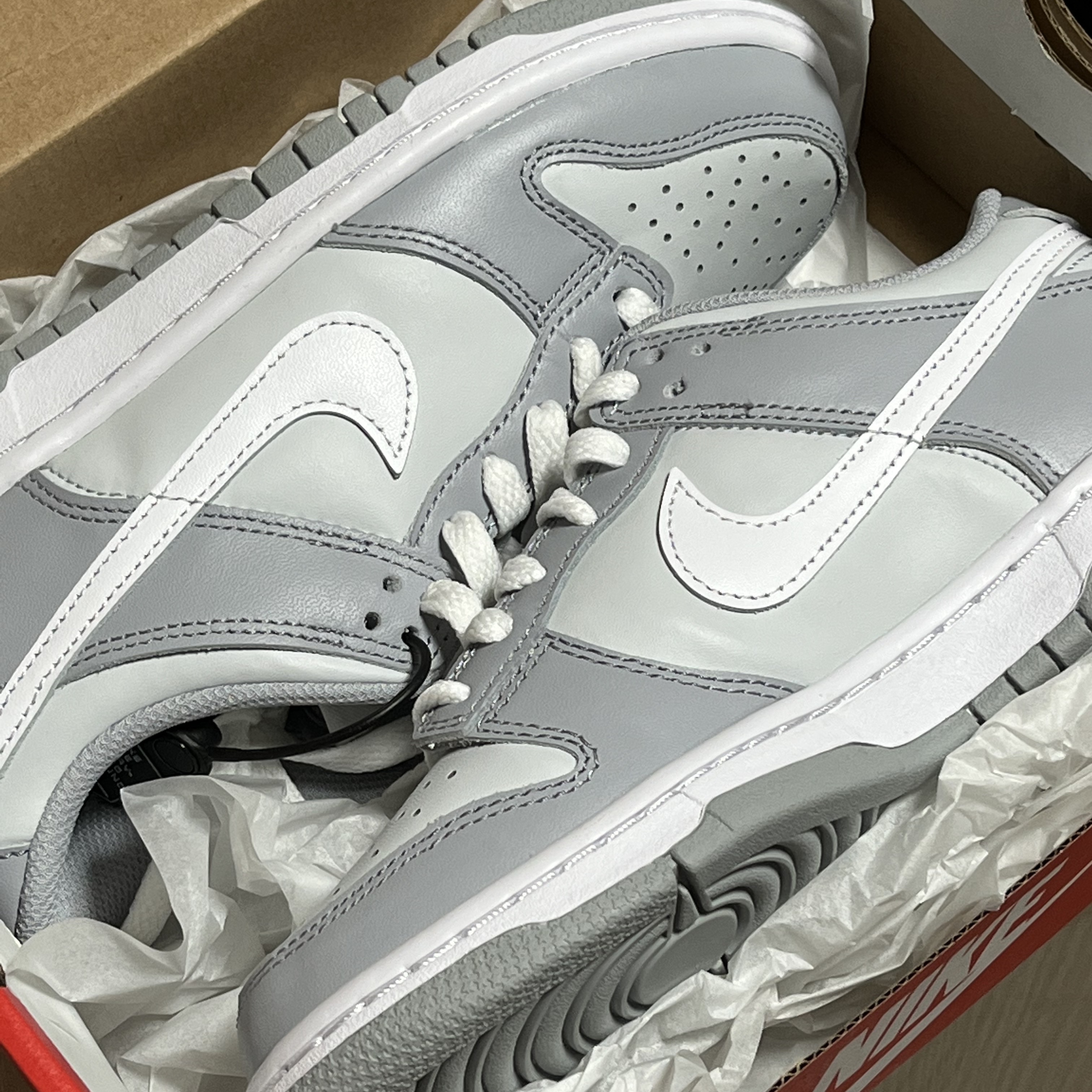 Nike Dunk Low Retro Wolf Grey, (GS) Nike Dunk Low Wolf Grey 착용 스타일 - 3