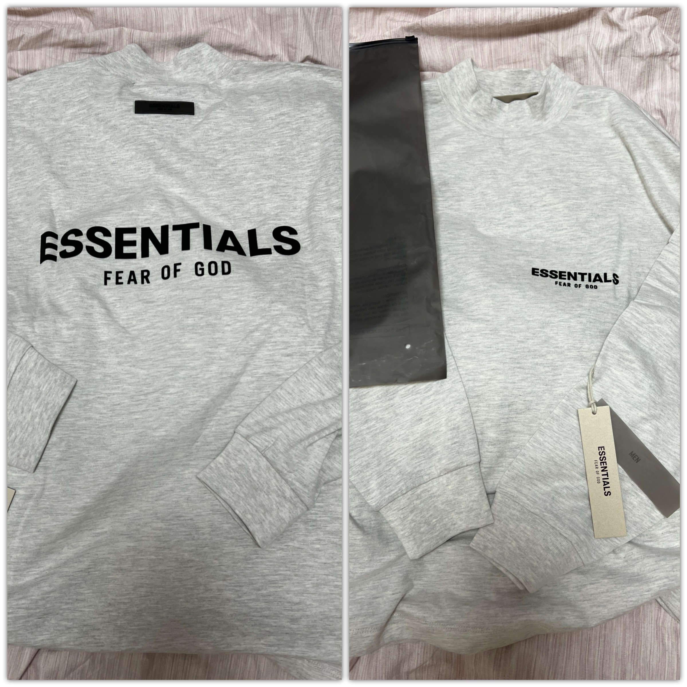 Essentials The Core Collection Long Sleeve T-Shirt Light Oatmeal, Essentials Long Sleeve T-Shirt Oatmeal - 21SS 착용 스타일 - 1