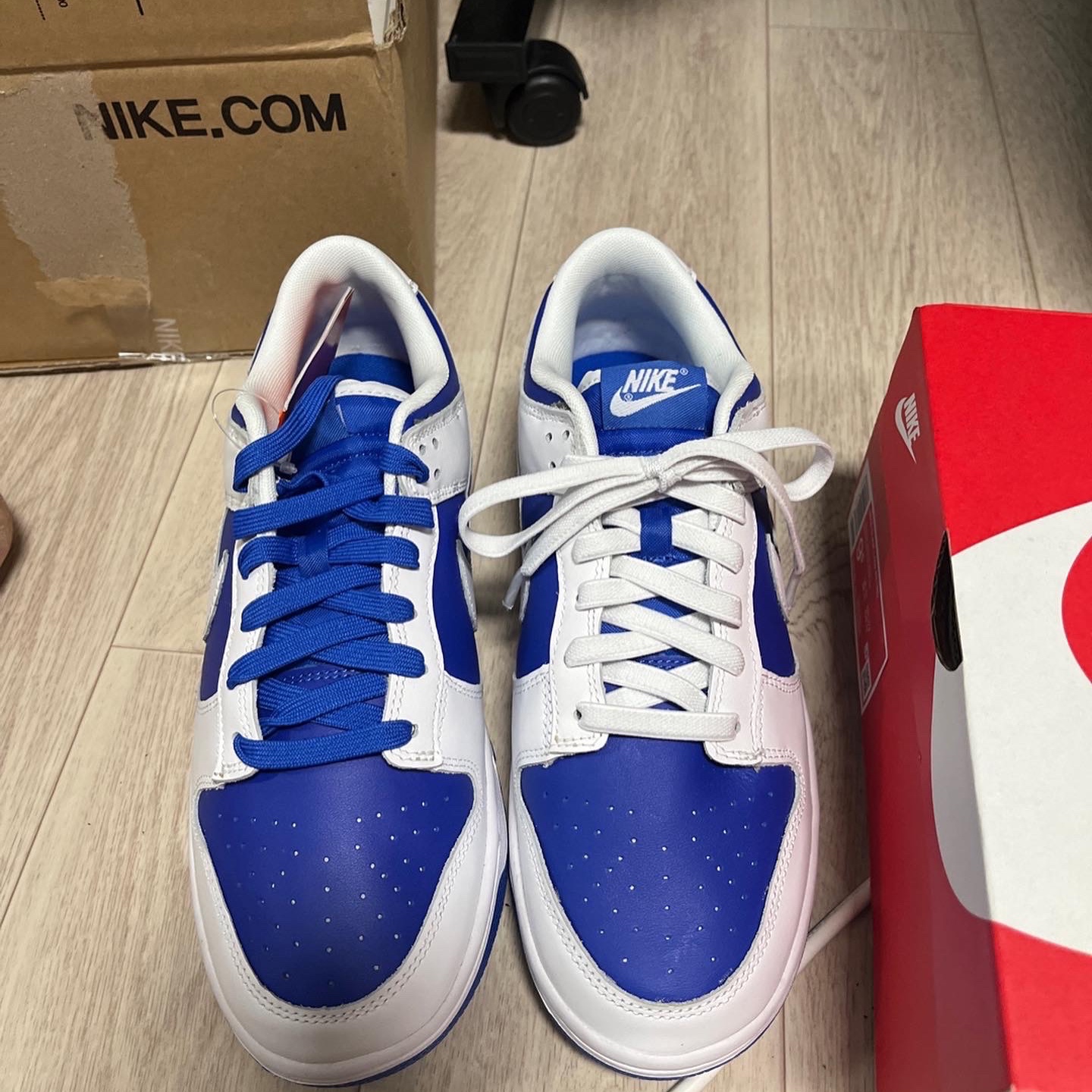 Nike Dunk Low Retro Racer Blue and White 착용 스타일