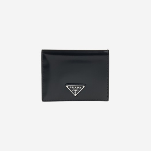 Prada Brushed Leather Wallet Black