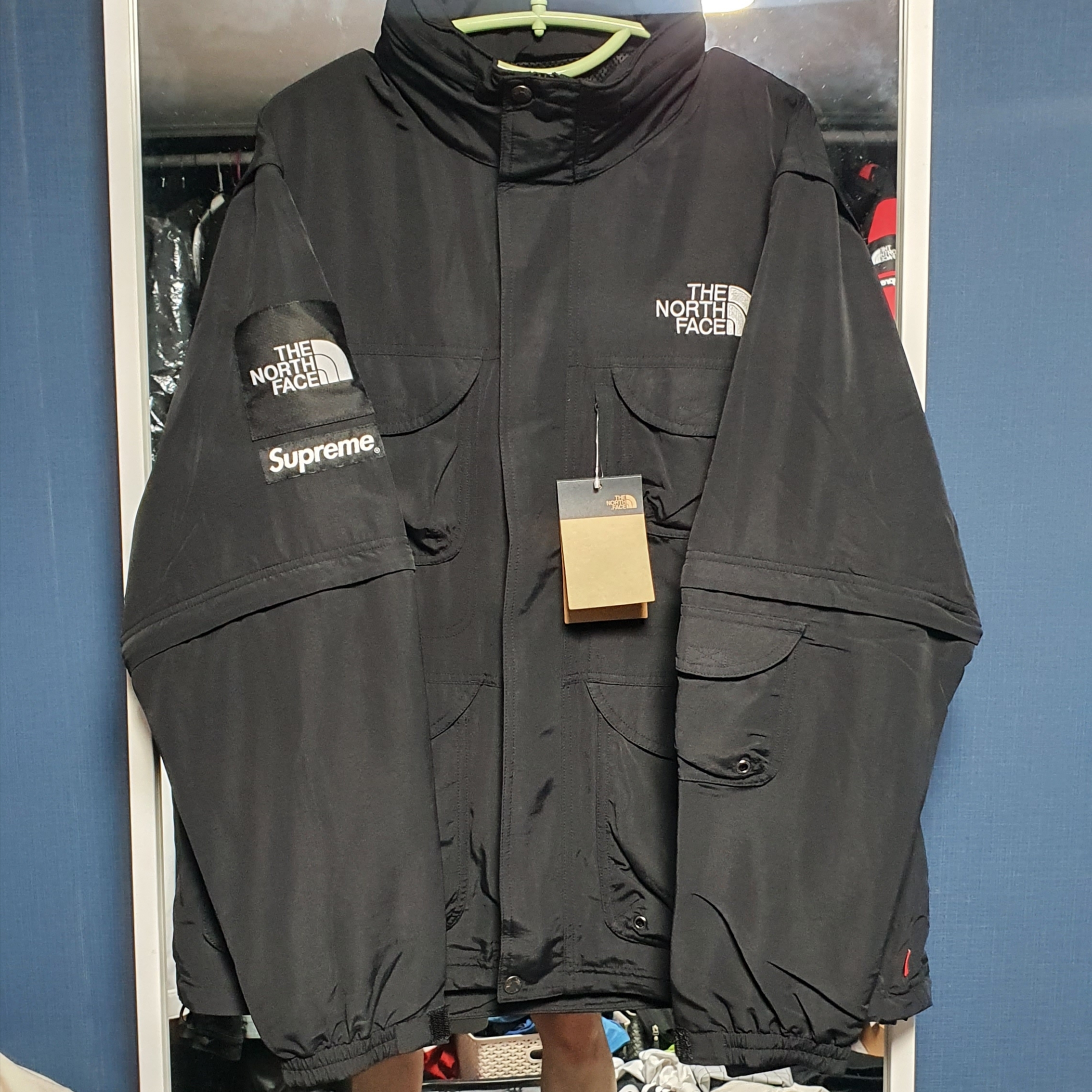 Supreme x The North Face Trekking Convertible Jacket Black - 22SS 착용 스타일