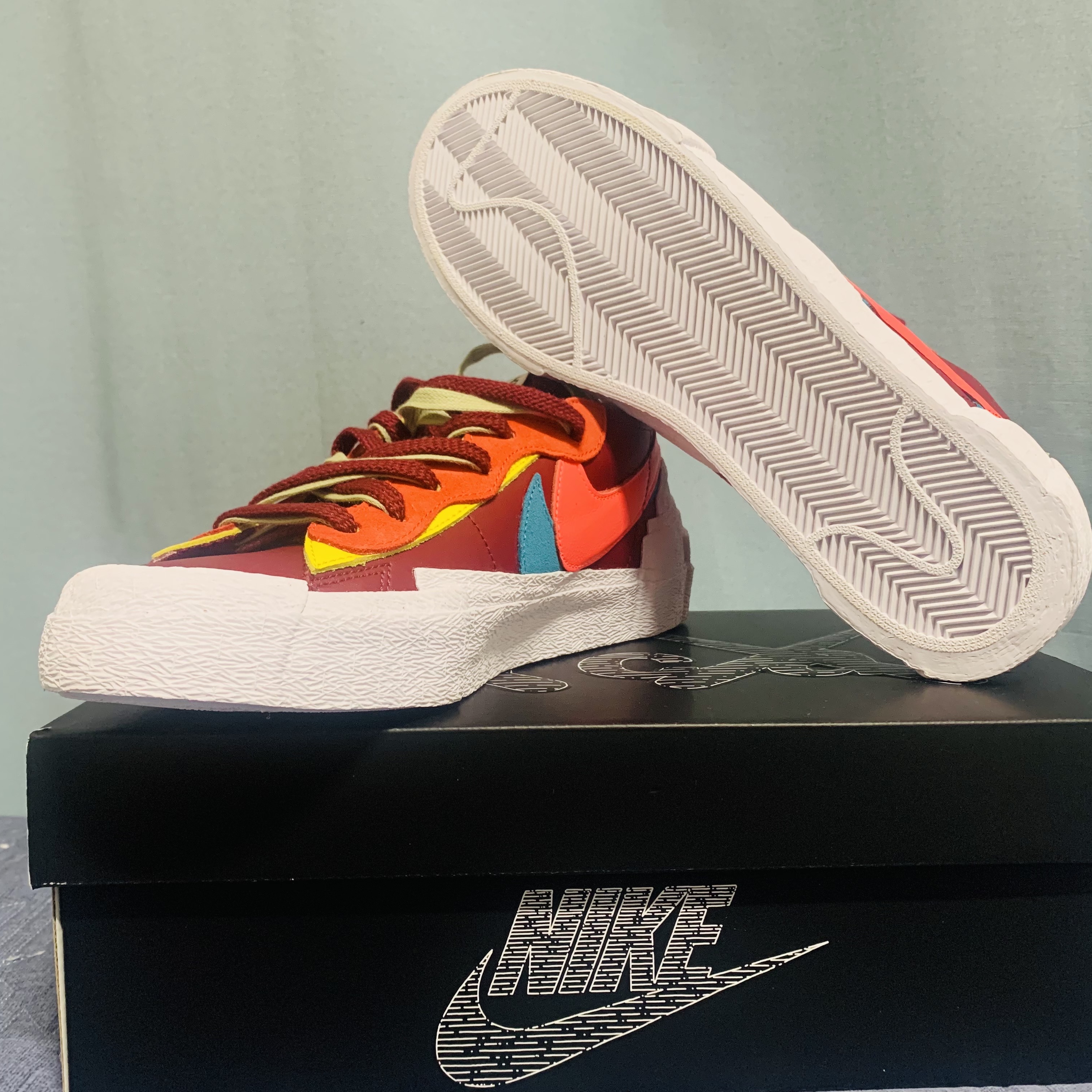 Nike x Sacai Blazer Low British Tan 착용 스타일 - 1