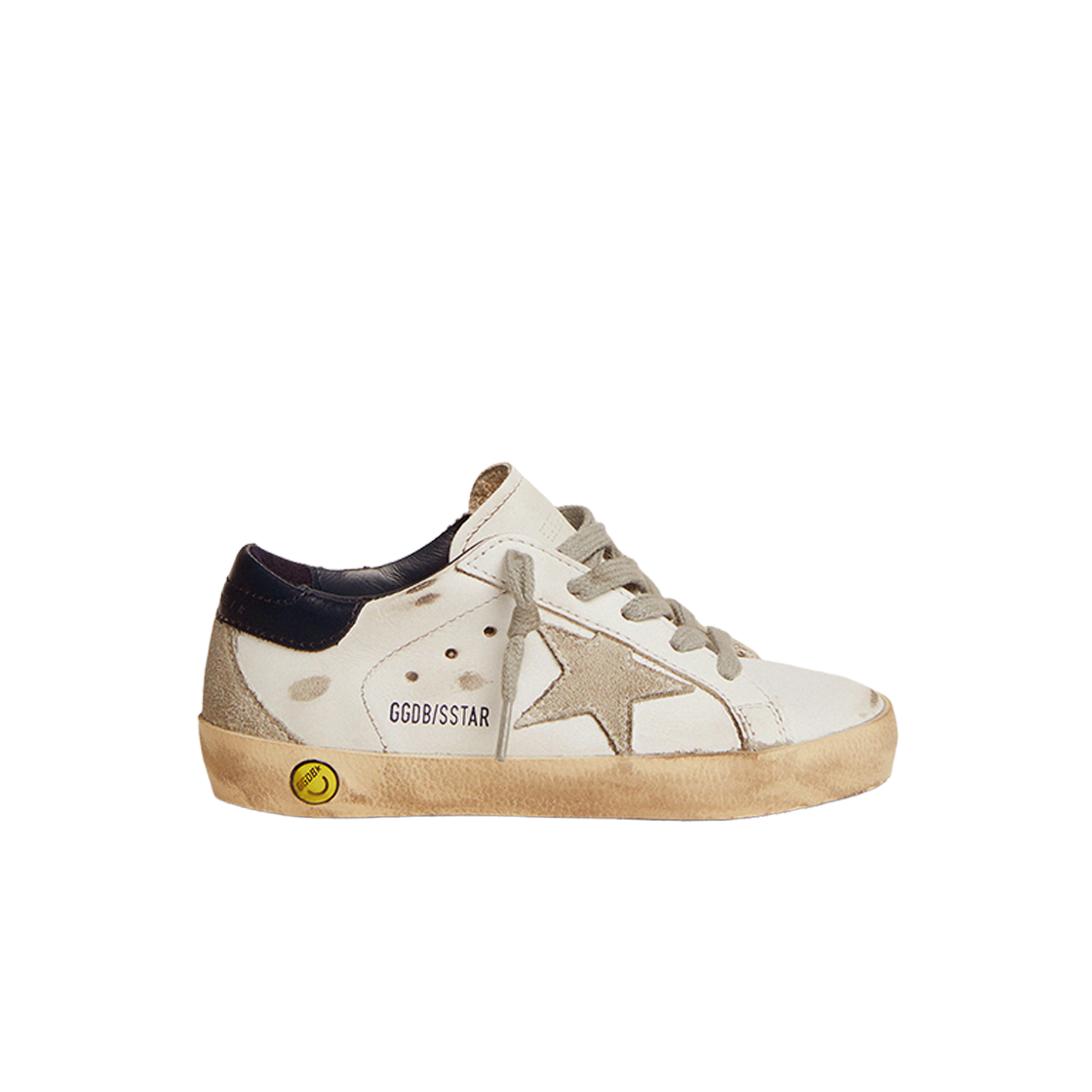 (키즈) 골든구스 슈퍼스타 화이트 네이비탭 스니커즈((Kids) Golden Goose Superstar White Navy Heel Tab Sneakers)