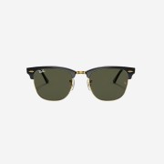 Ray-Ban Clubmaster Classic Polished Black Frame Green Classic G-15 Lenses