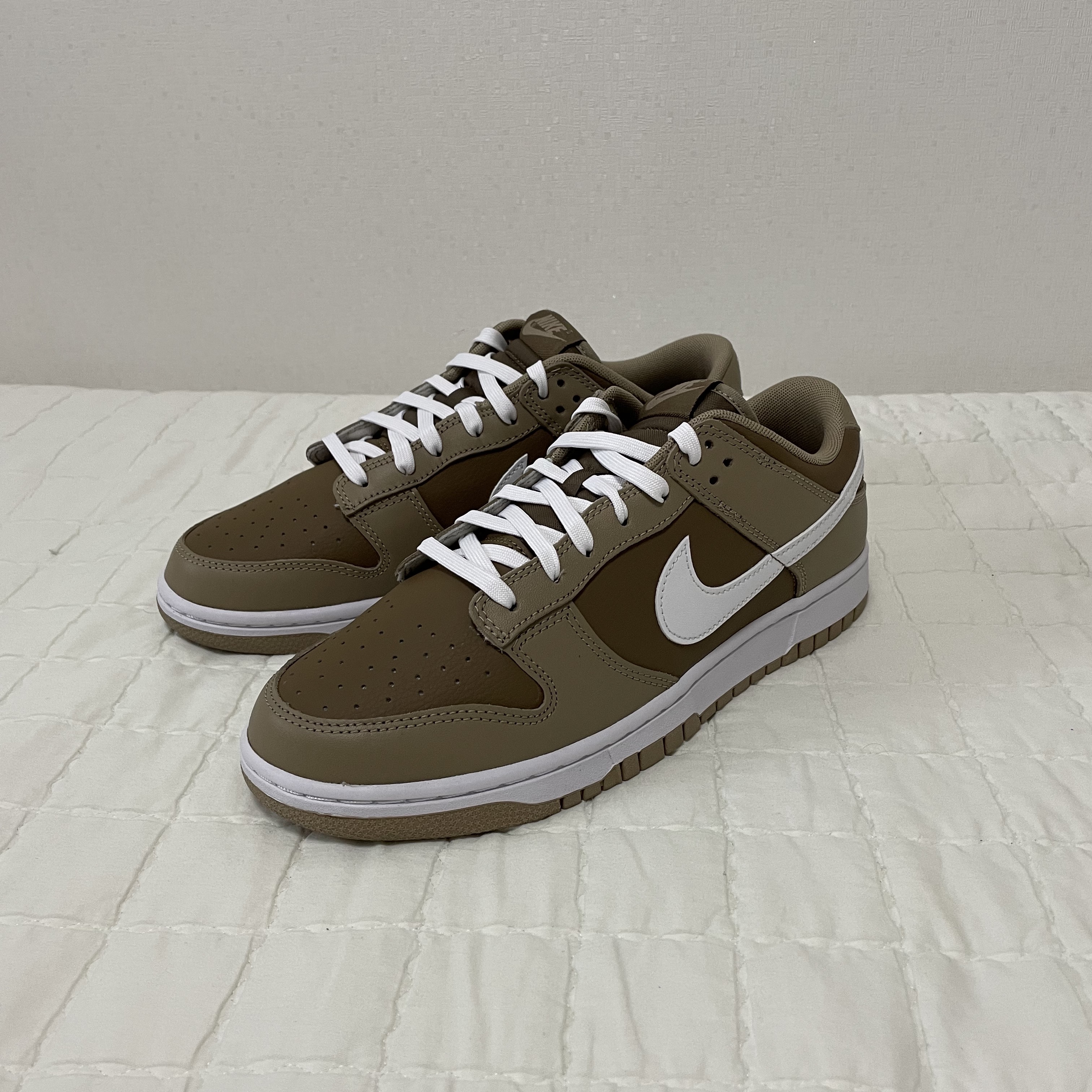 Nike Dunk Low Retro Khaki Hazel Rush 착용 스타일 - 1