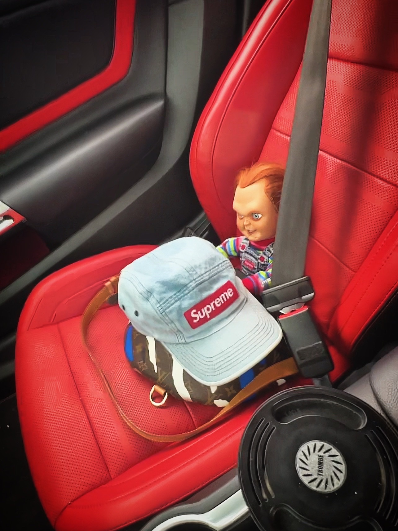 Supreme Washed Chino Twill Camp Cap Denim - 21FW, Supreme Small Box Shirt Denim - 22SS 착용 스타일 - 5