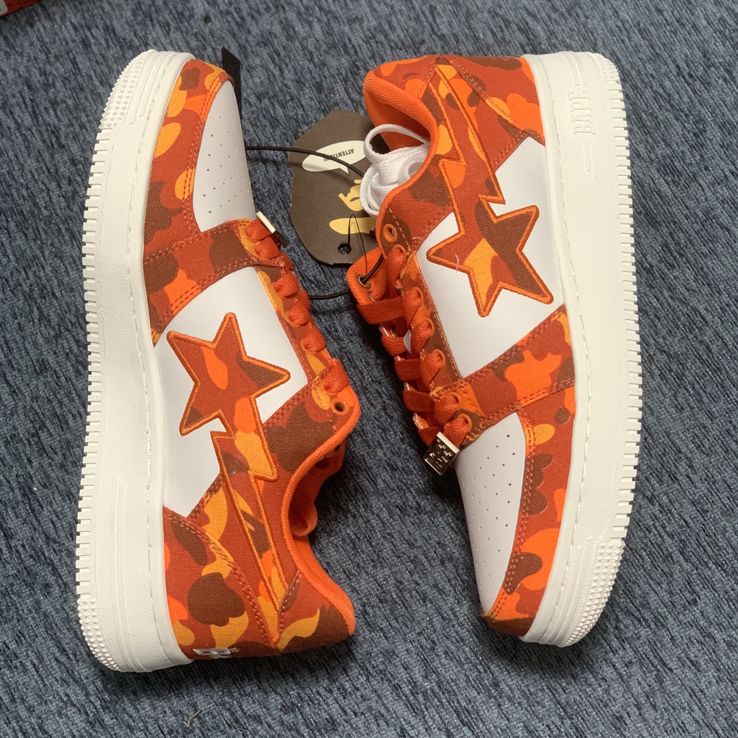 BAPE x Heron Preston Bape Sta Low Orange White 착용 스타일 - 2