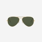 Ray-Ban Aviator Large Metal II Polished Gold Frame Green Classic G-15 Lenses