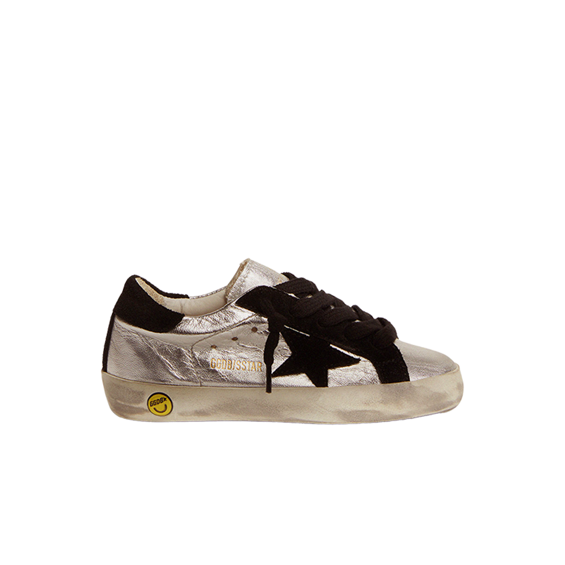 (키즈) 골든구스 슈퍼스타 실버 블랙탭 스니커즈((Kids) Golden Goose Superstar Silver Black Heel Tab Sneakers)