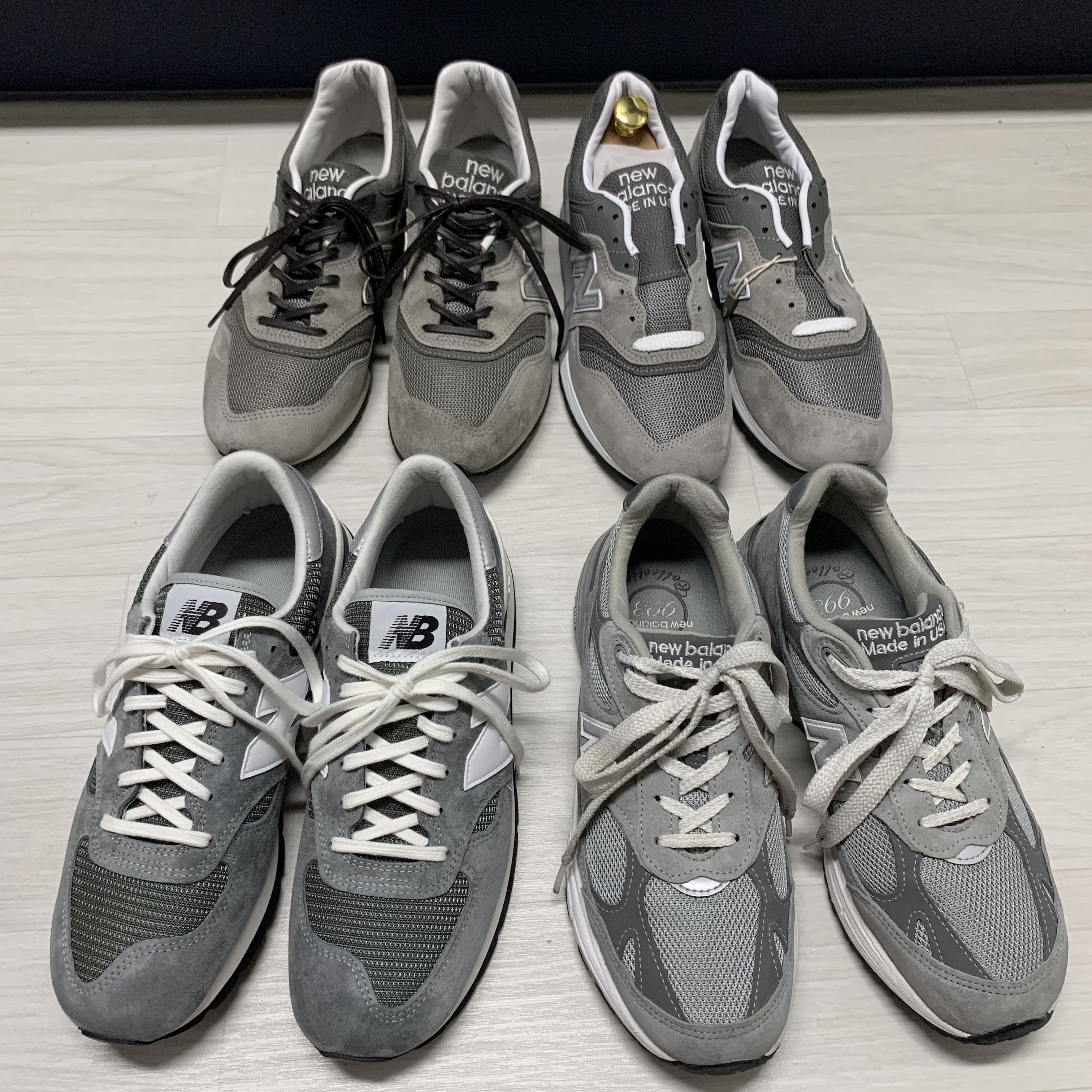 New Balance 990v1 Made in USA Grey White, New Balance 997 Made in USA Grey 착용 스타일