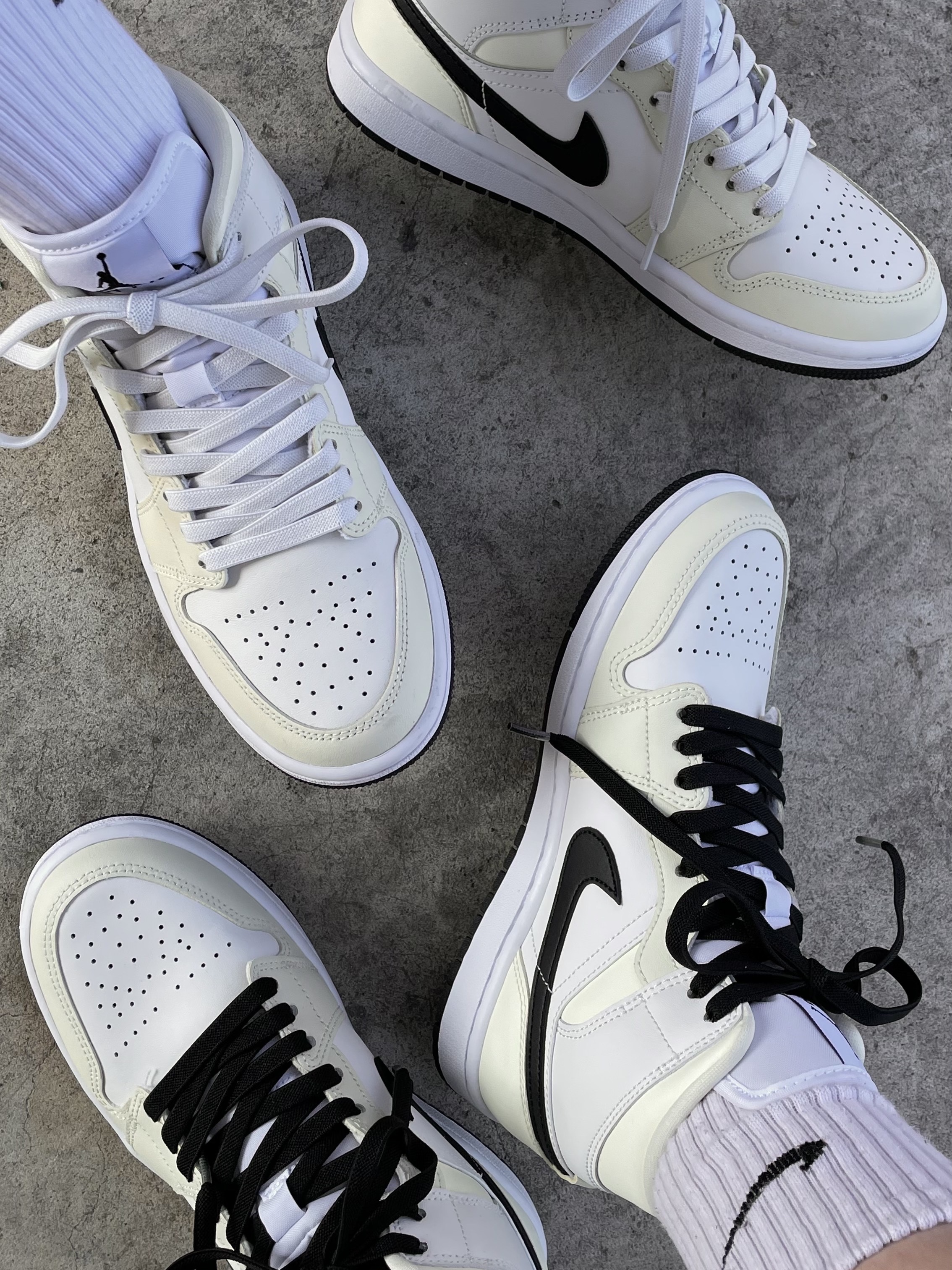 (W) Jordan 1 Mid Coconut Milk 착용 스타일