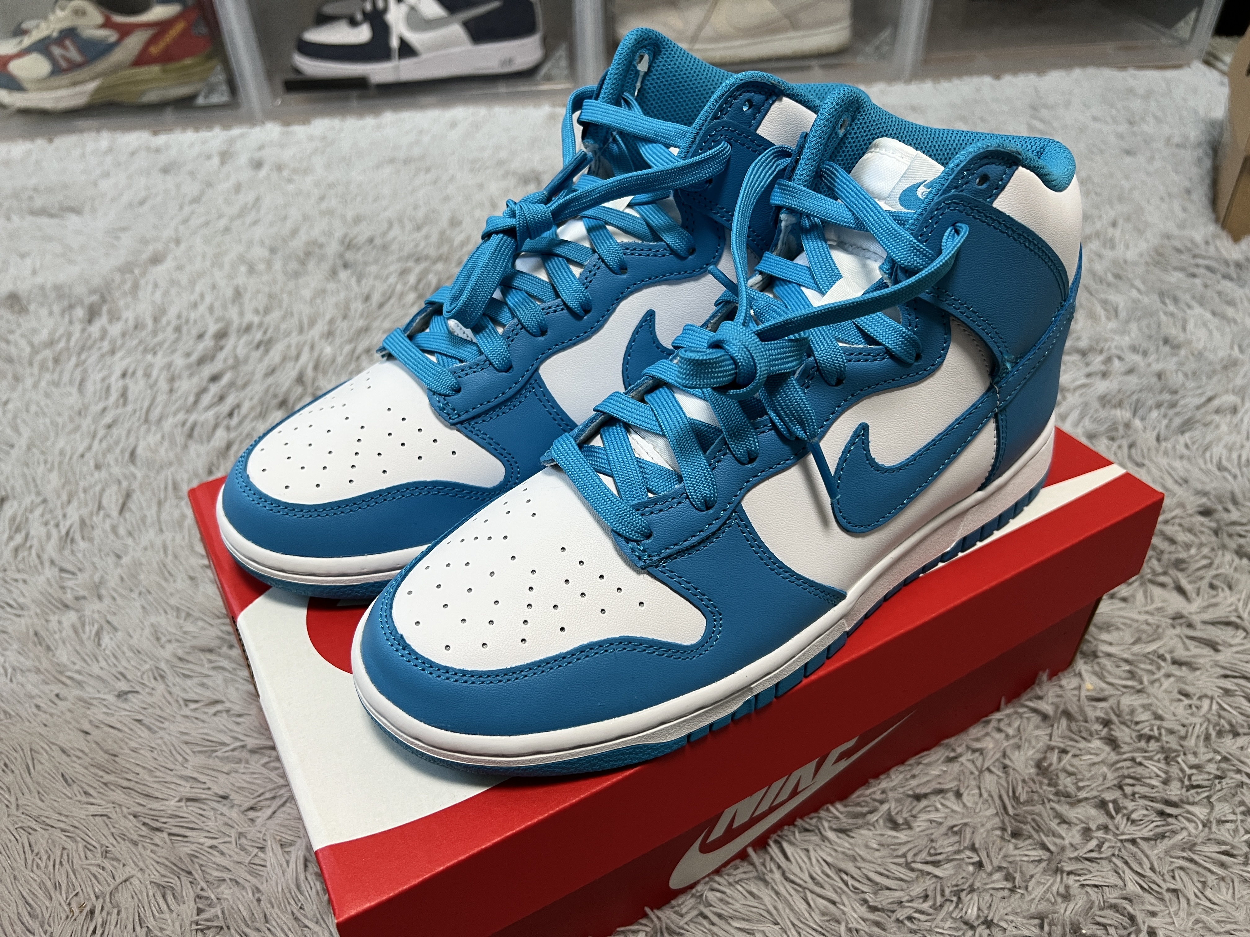 Nike Dunk High Retro Championship Blue, Nike Dunk Low Retro Valerian Blue 착용 스타일 - 3