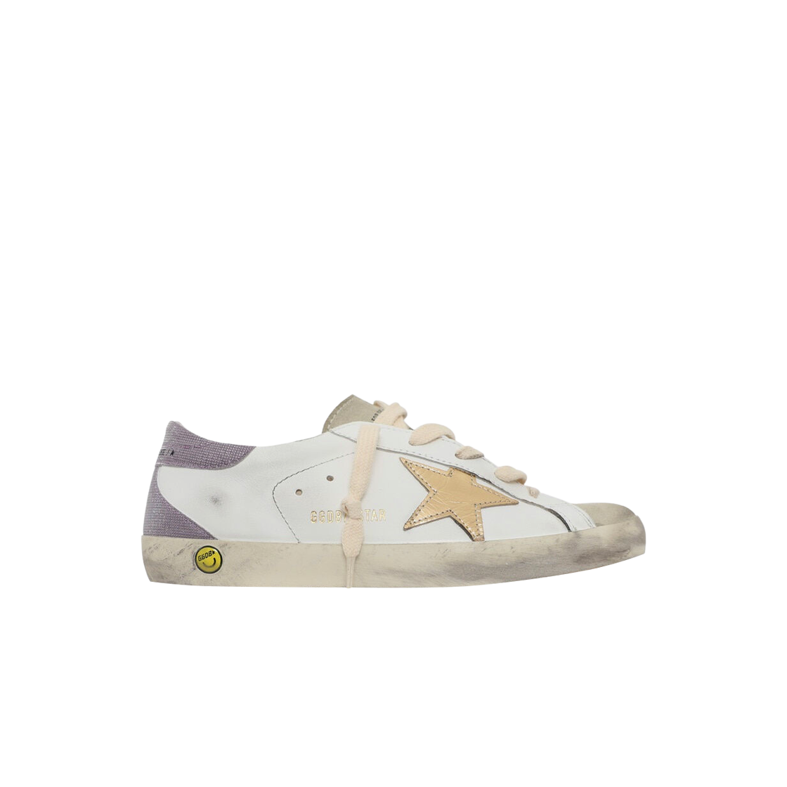 GYF00102-F002837-81614 (Kids) Golden Goose Superstar White Purple Heel Tab Sneakers