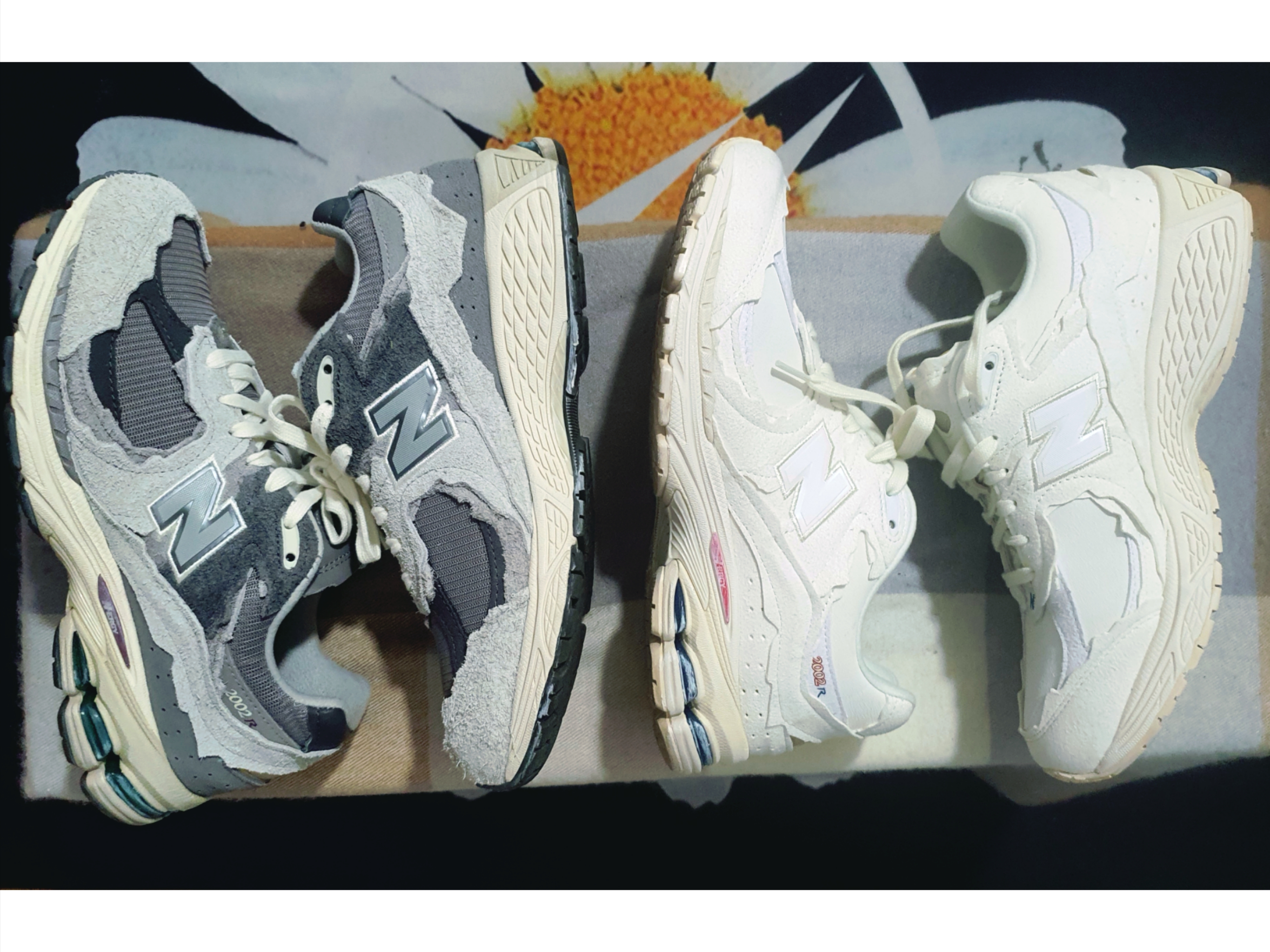 New Balance 2002R Protection Pack Rain Cloud, New Balance 2002R Protection Pack Sea Salt 착용 스타일 - 2