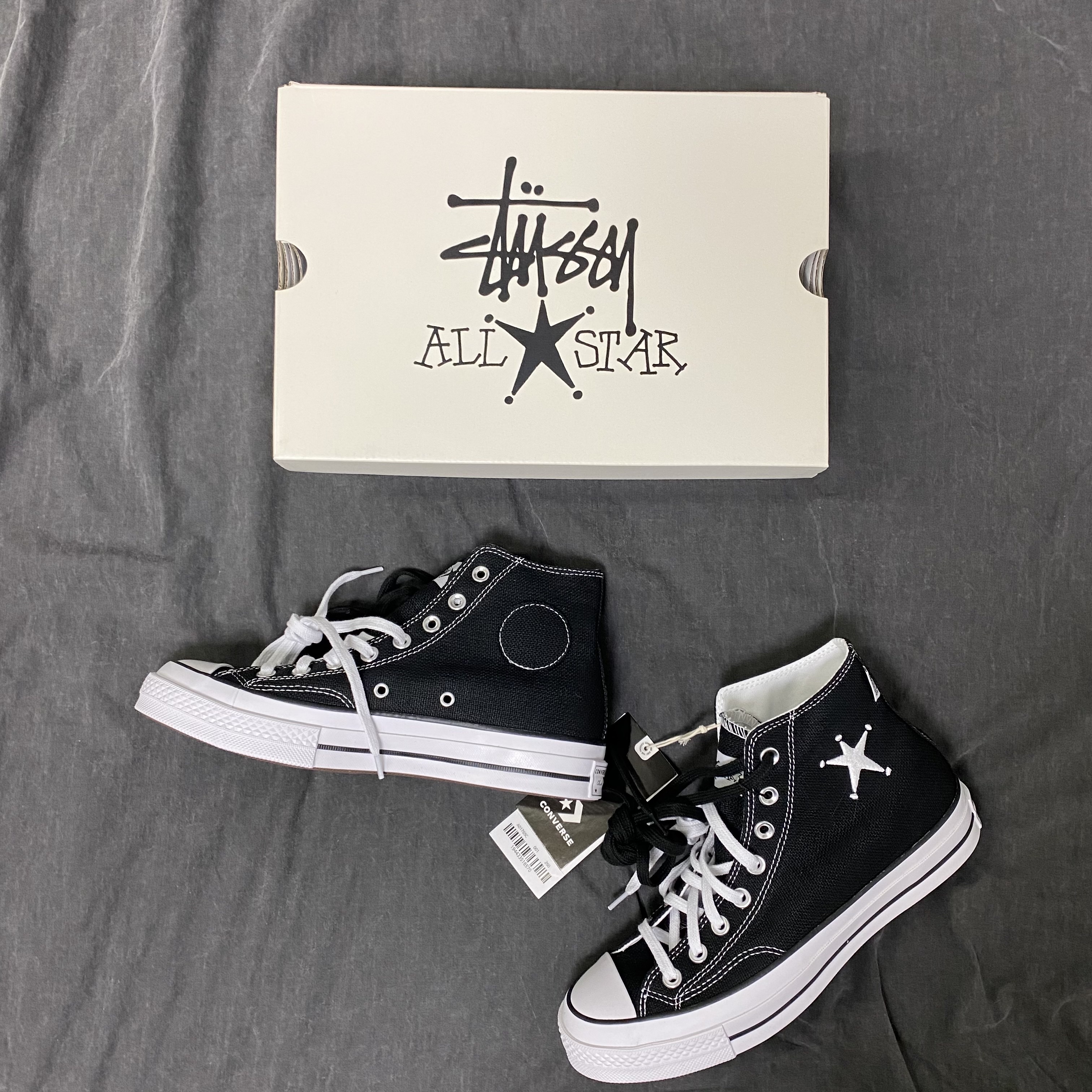Converse x Stussy Chuck 70 High Black 착용 스타일