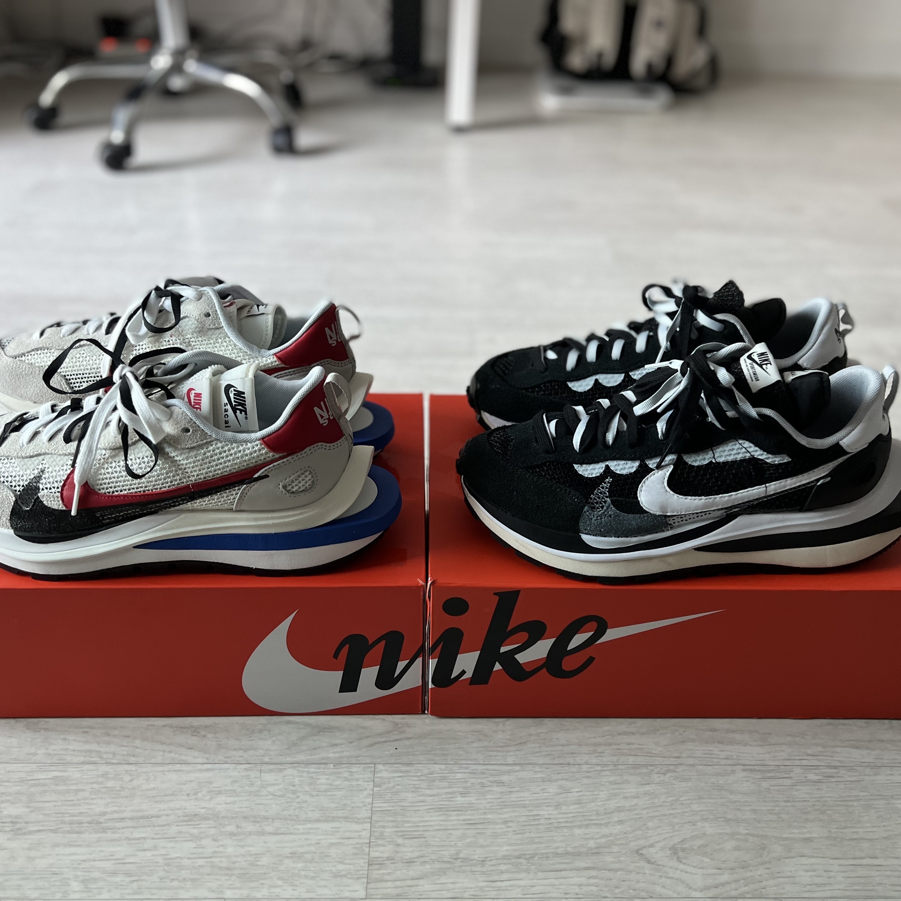Nike x Sacai VaporWaffle Black White, Nike x Sacai VaporWaffle Royal Fuchsia 착용 스타일 - 1