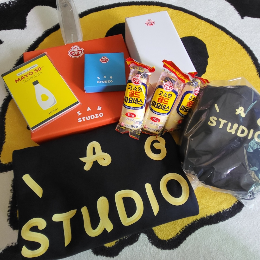 IAB Studio x Ottogi Mayonnaise 50th Anniversary T-Shirt Navy, IAB Studio x Ottogi Mayonnaise 50th Anniversary Cooking Kit (Without Mini Mayonnaise) 착용 스타일 - 1