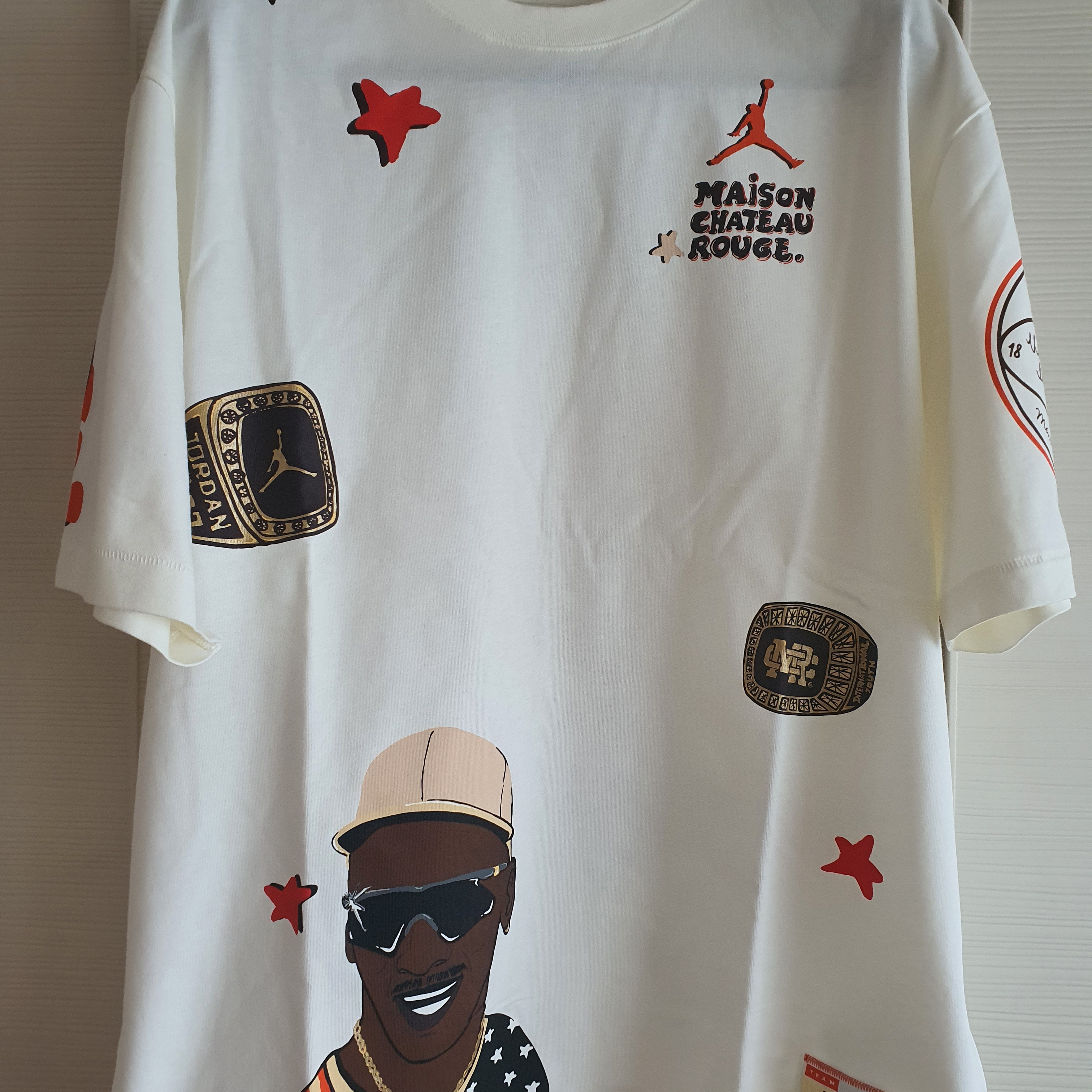 Jordan x Maison Chateau Rouge T-Shirt Sail - Asia 착용 스타일 - 1