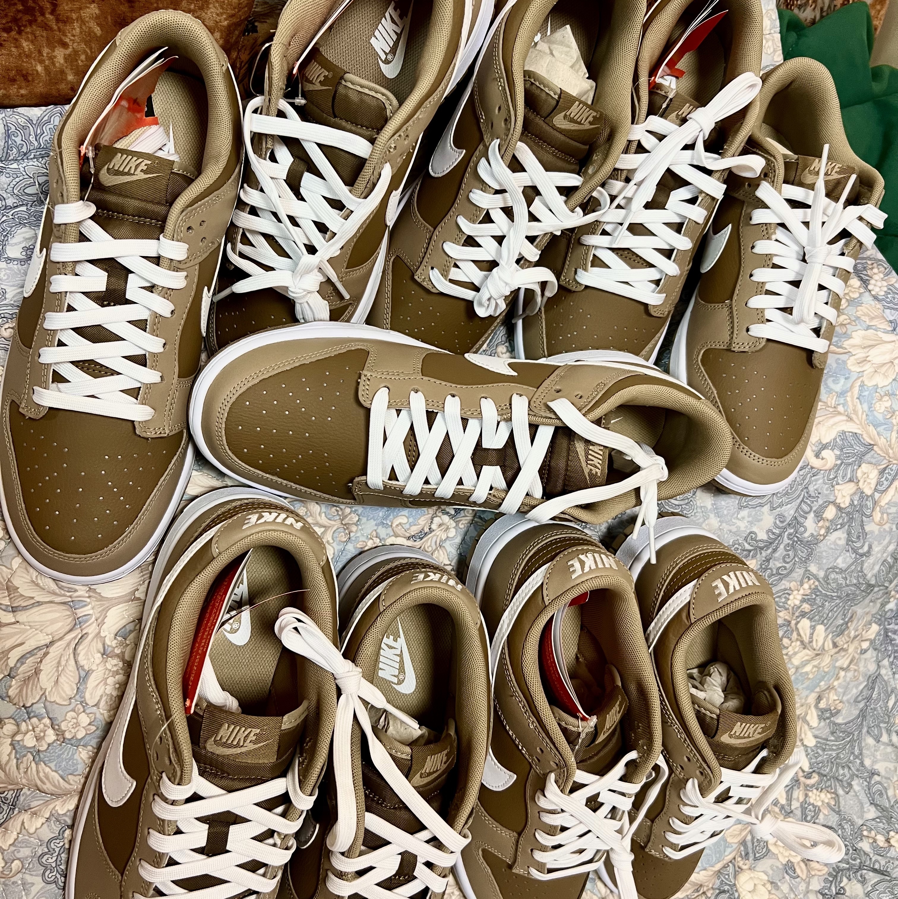 Nike Dunk Low Retro Khaki Hazel Rush 착용 스타일