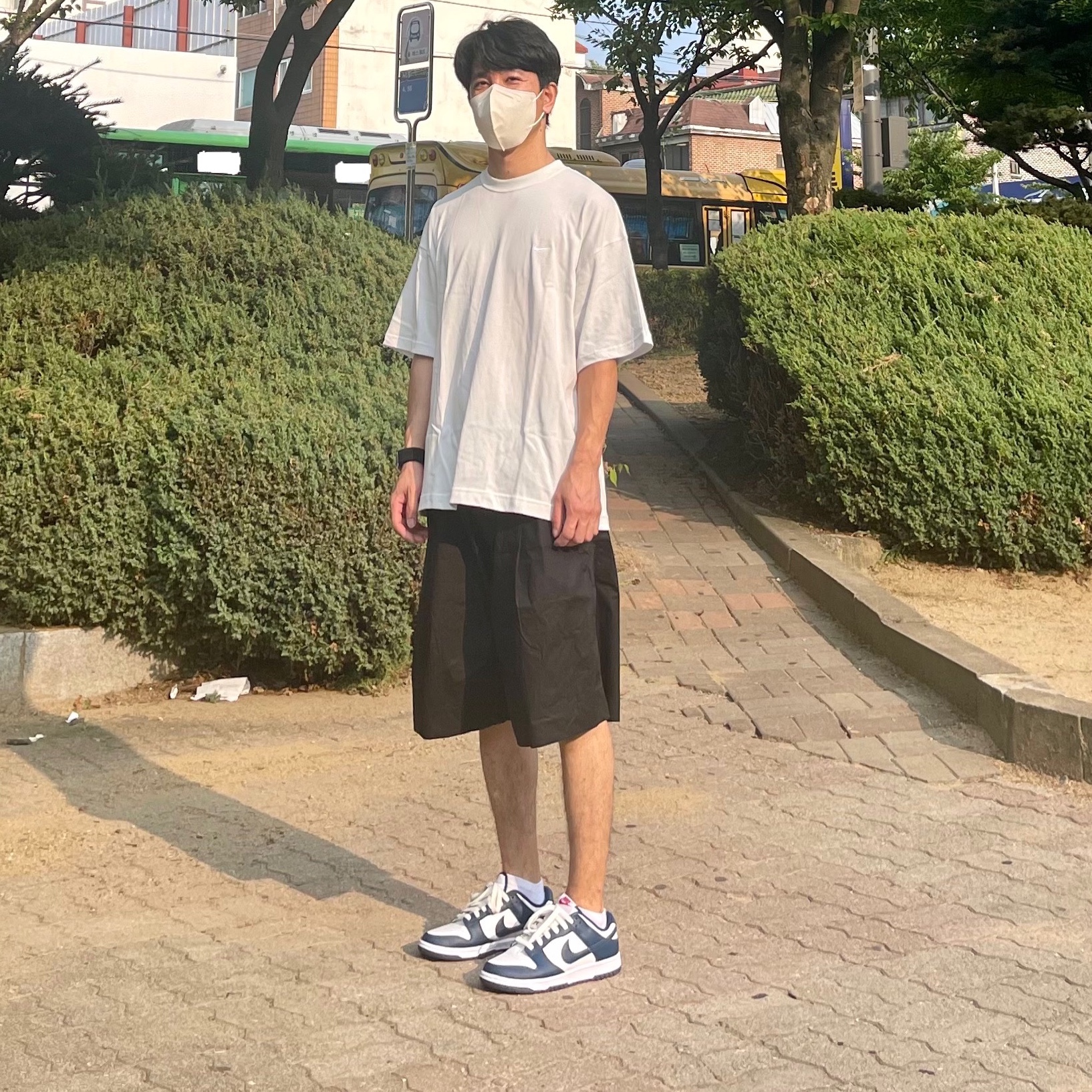 Nike NRG Solo Swoosh T-Shirt Summit White - Asia, Nike Dunk Low Retro Valerian Blue 착용 스타일 - 1