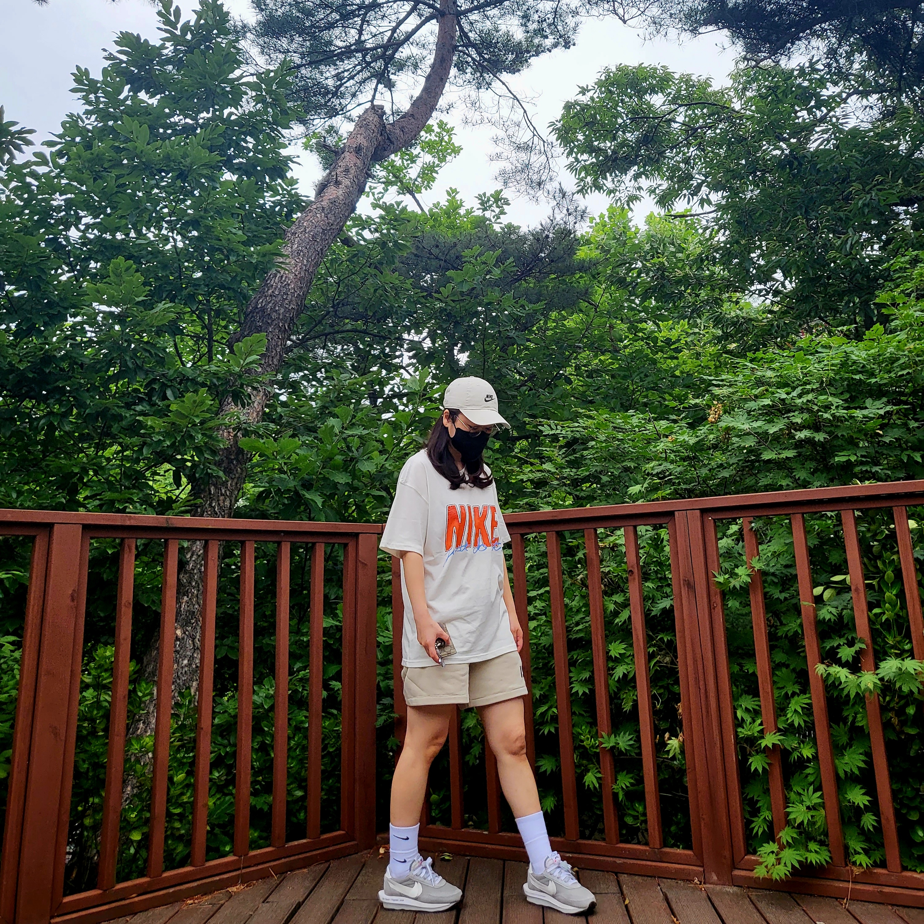 Nike M NRG Dunk '85 T-Shirt Sail - Asia, Nike Heritage 86 Futura Washed Cap Light Bone 착용 스타일 - 2