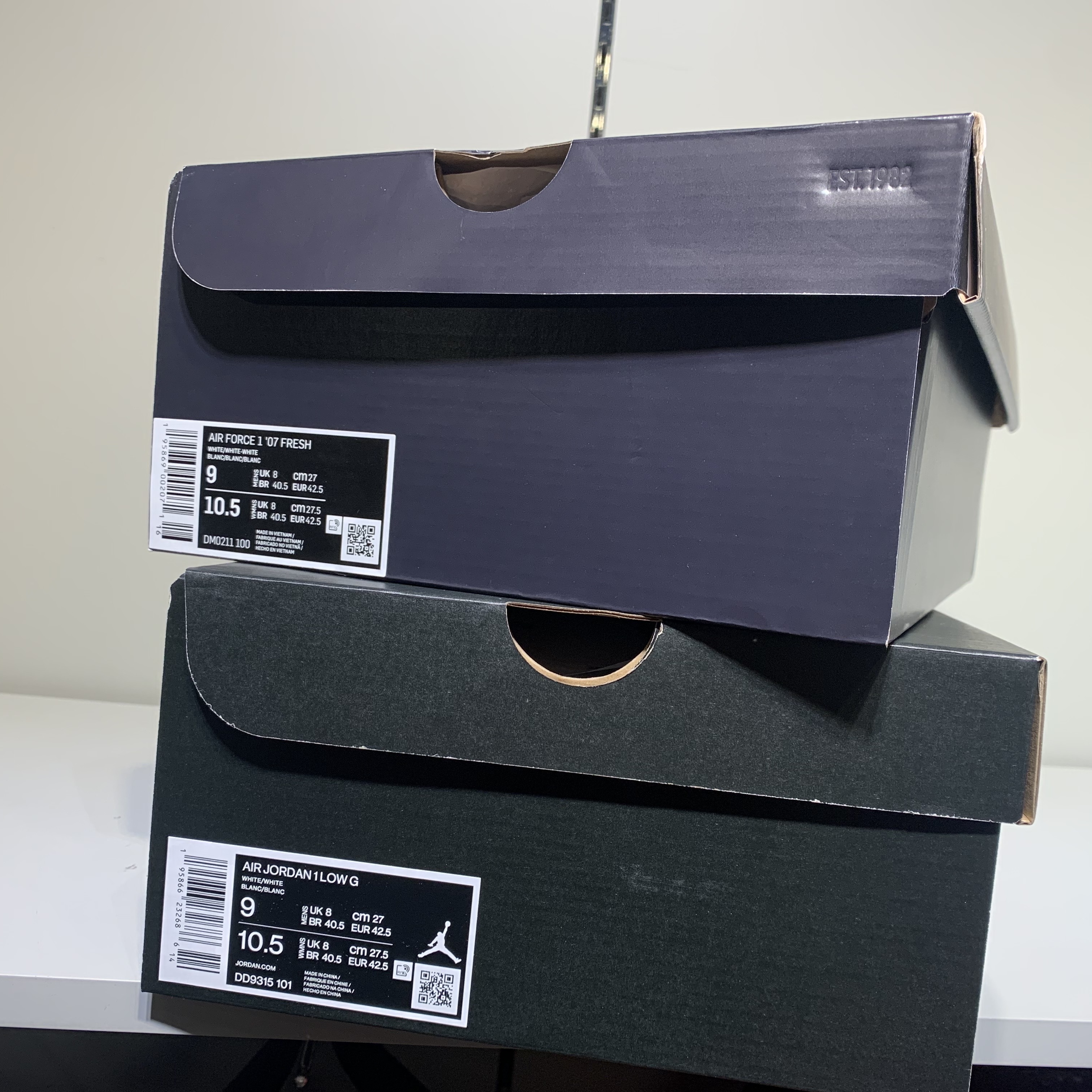 Jordan 1 Low Golf Triple White, Nike Air Force 1 '07 Fresh White 착용 스타일 - 2