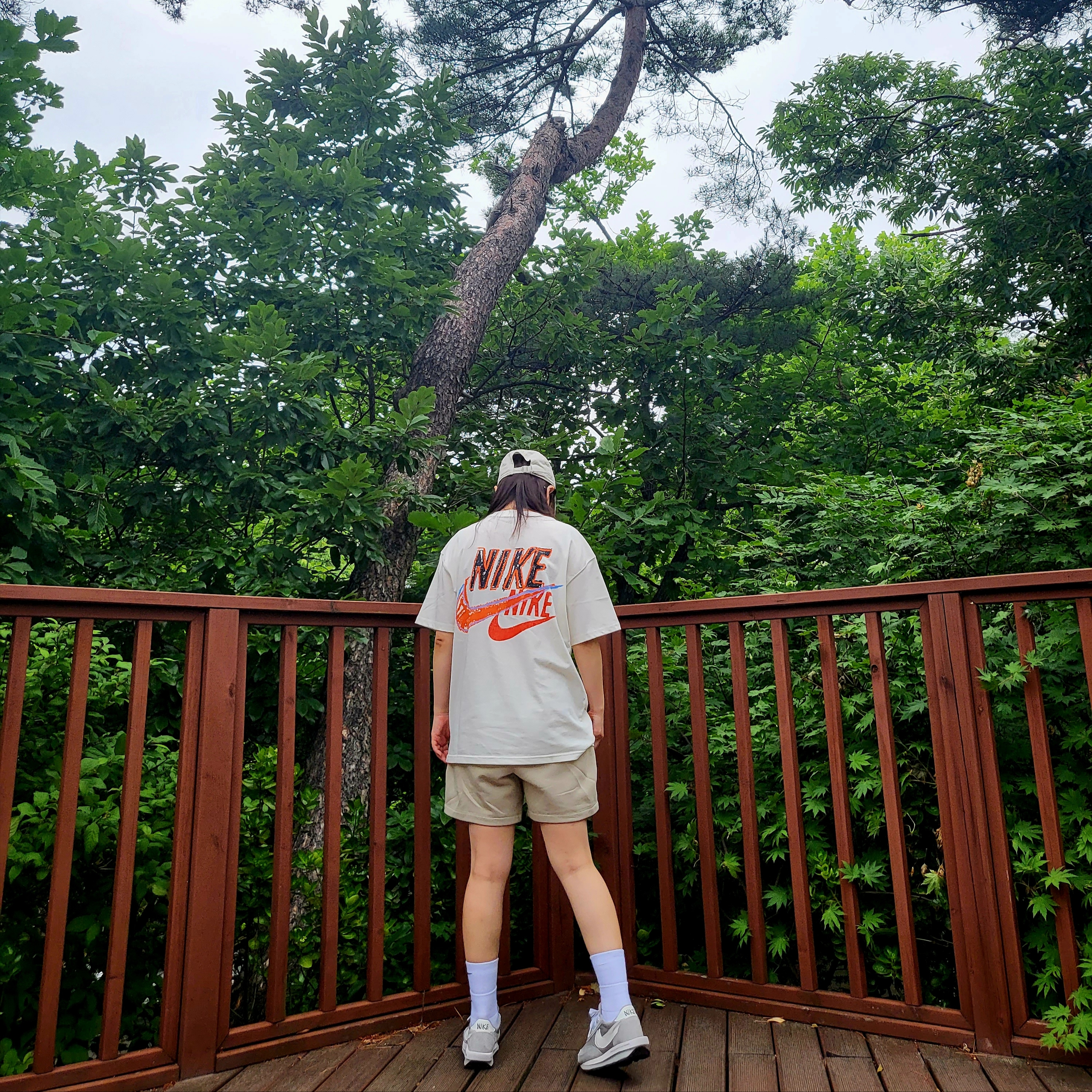 Nike M NRG Dunk '85 T-Shirt Sail - Asia, Nike Heritage 86 Futura Washed Cap Light Bone 착용 스타일 - 1