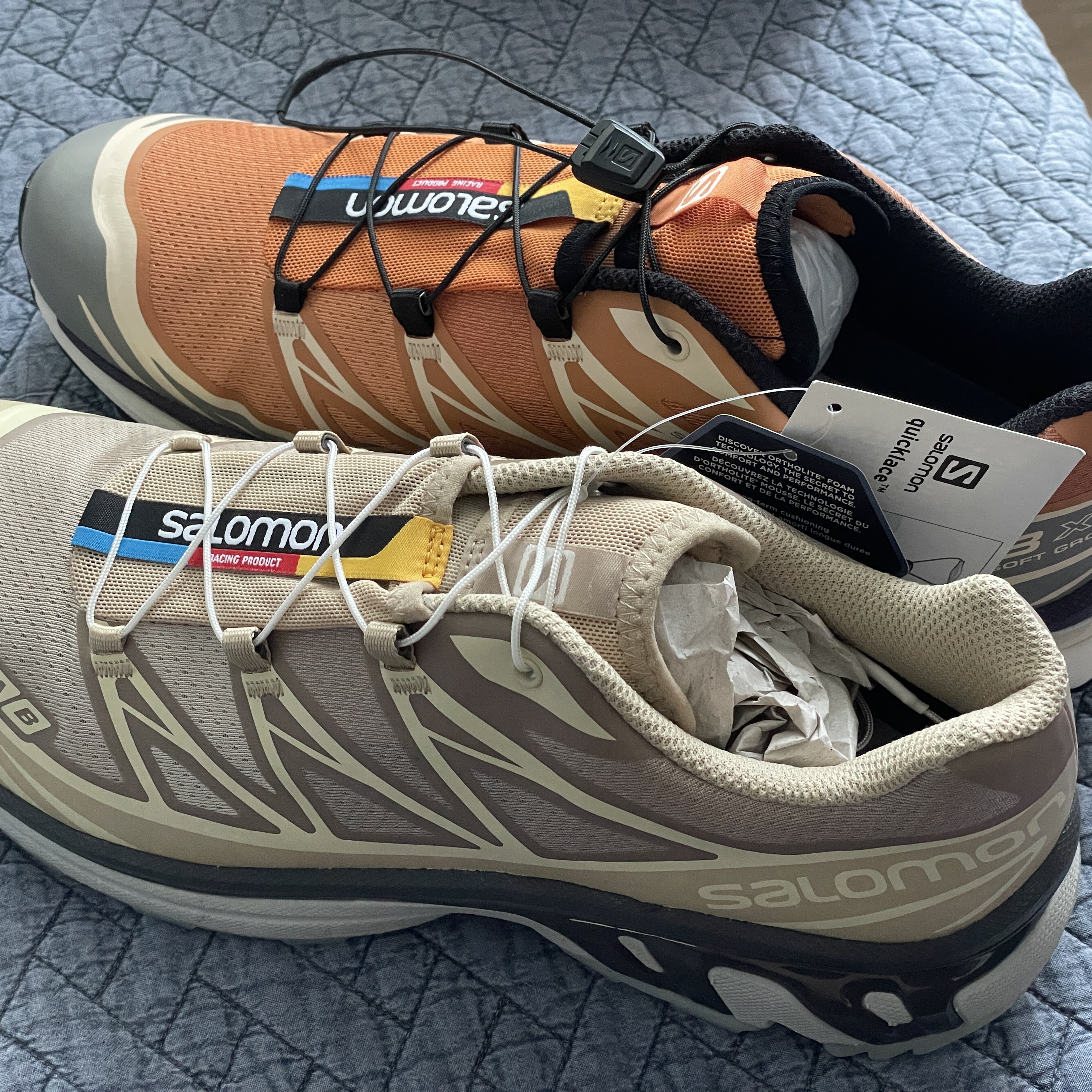 Salomon XT-6 Clear Safari Vanila Ice, Salomon XT-6 Apricot Buff 착용 스타일 - 1