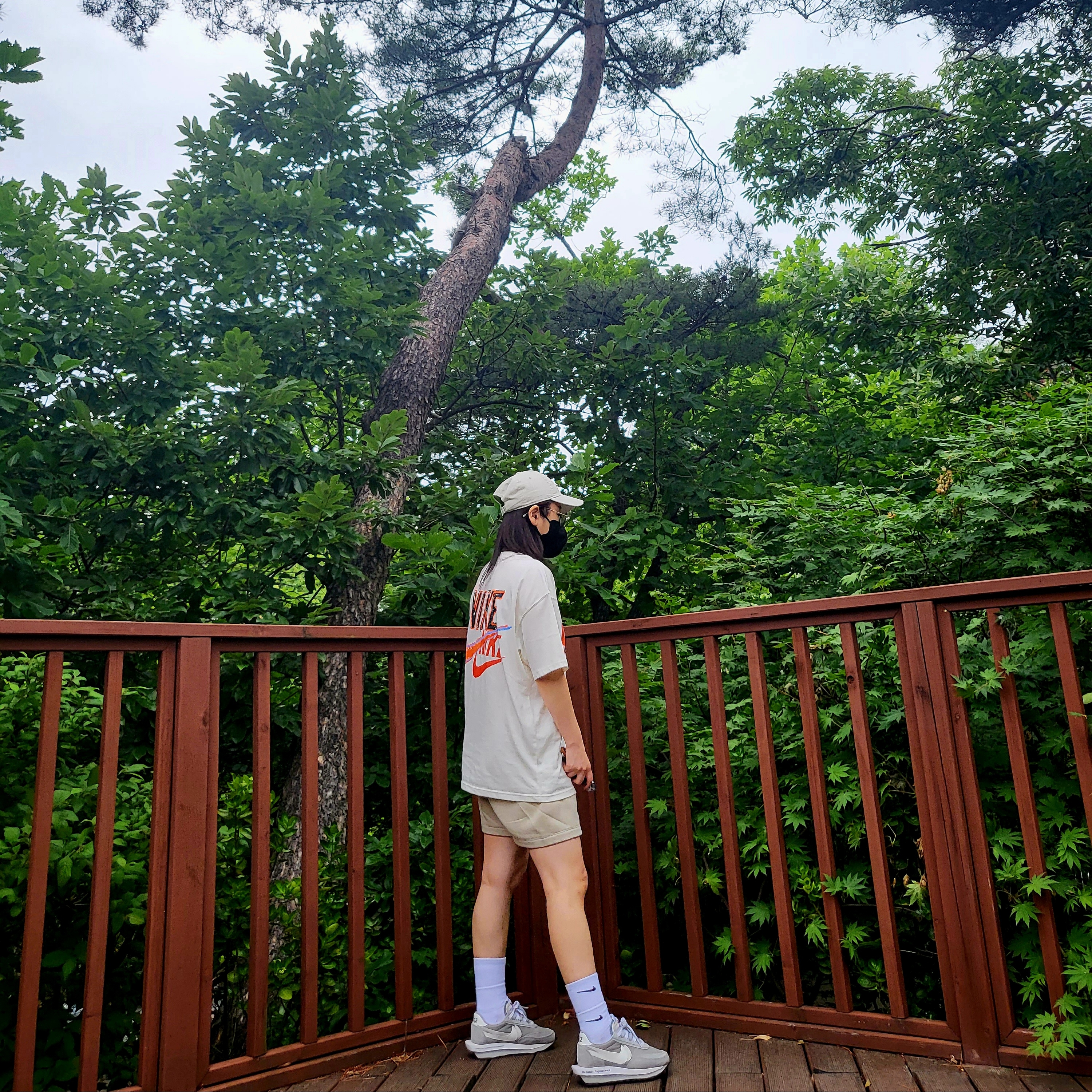 Nike M NRG Dunk '85 T-Shirt Sail - Asia, Nike Heritage 86 Futura Washed Cap Light Bone 착용 스타일 - 3