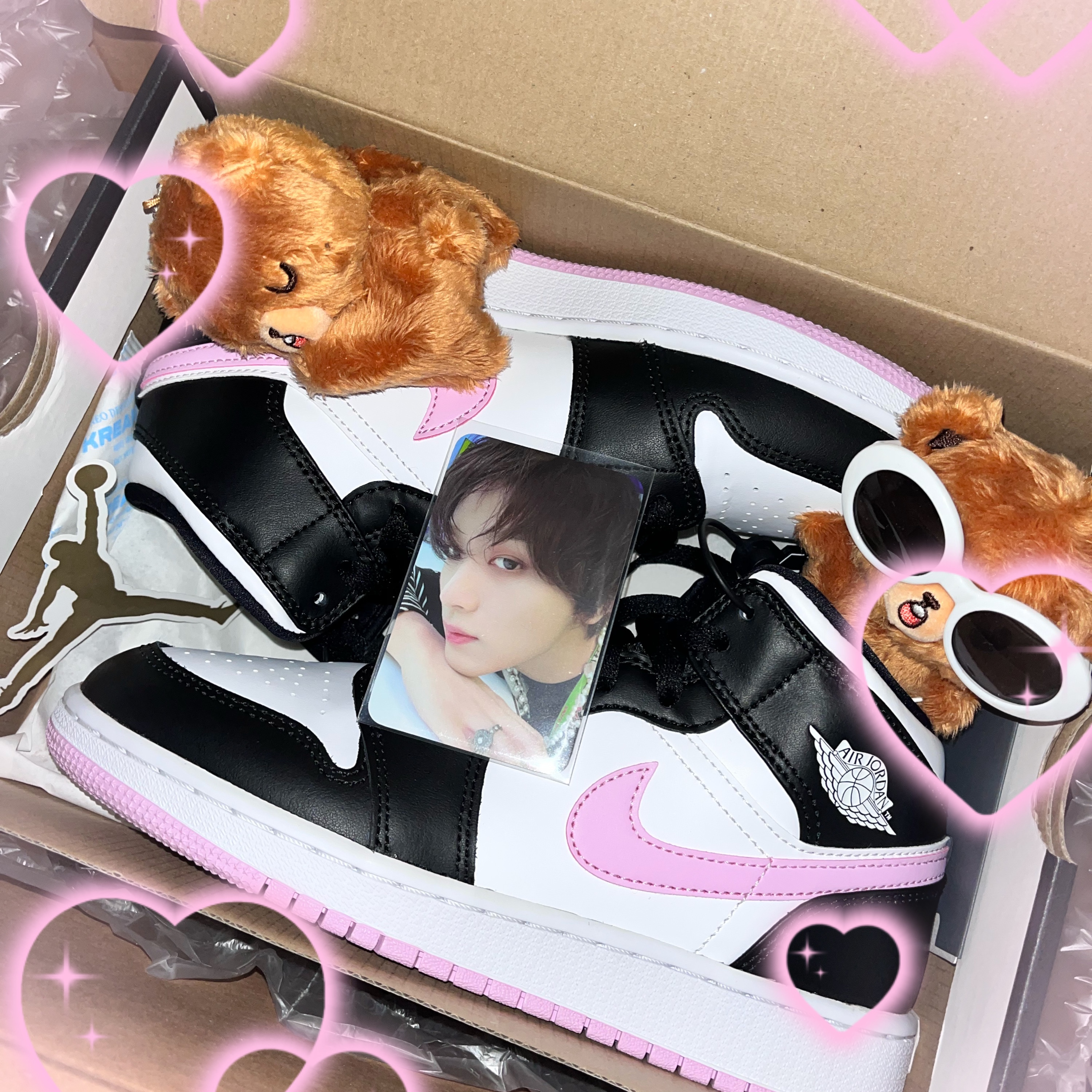 (GS) Jordan 1 Mid Light Arctic Pink 착용 스타일