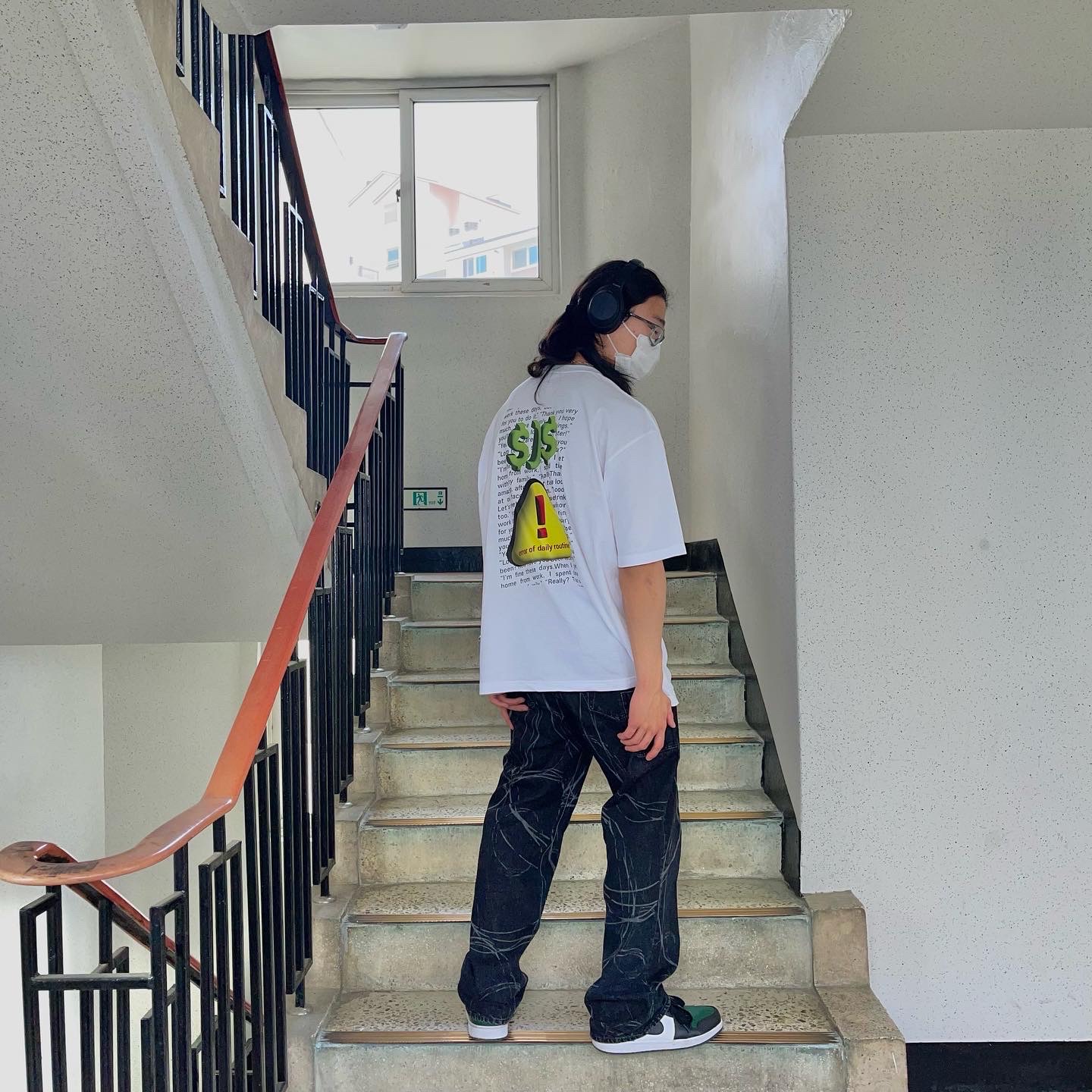 Jordan 1 Low Green Toe 착용 스타일 - 4