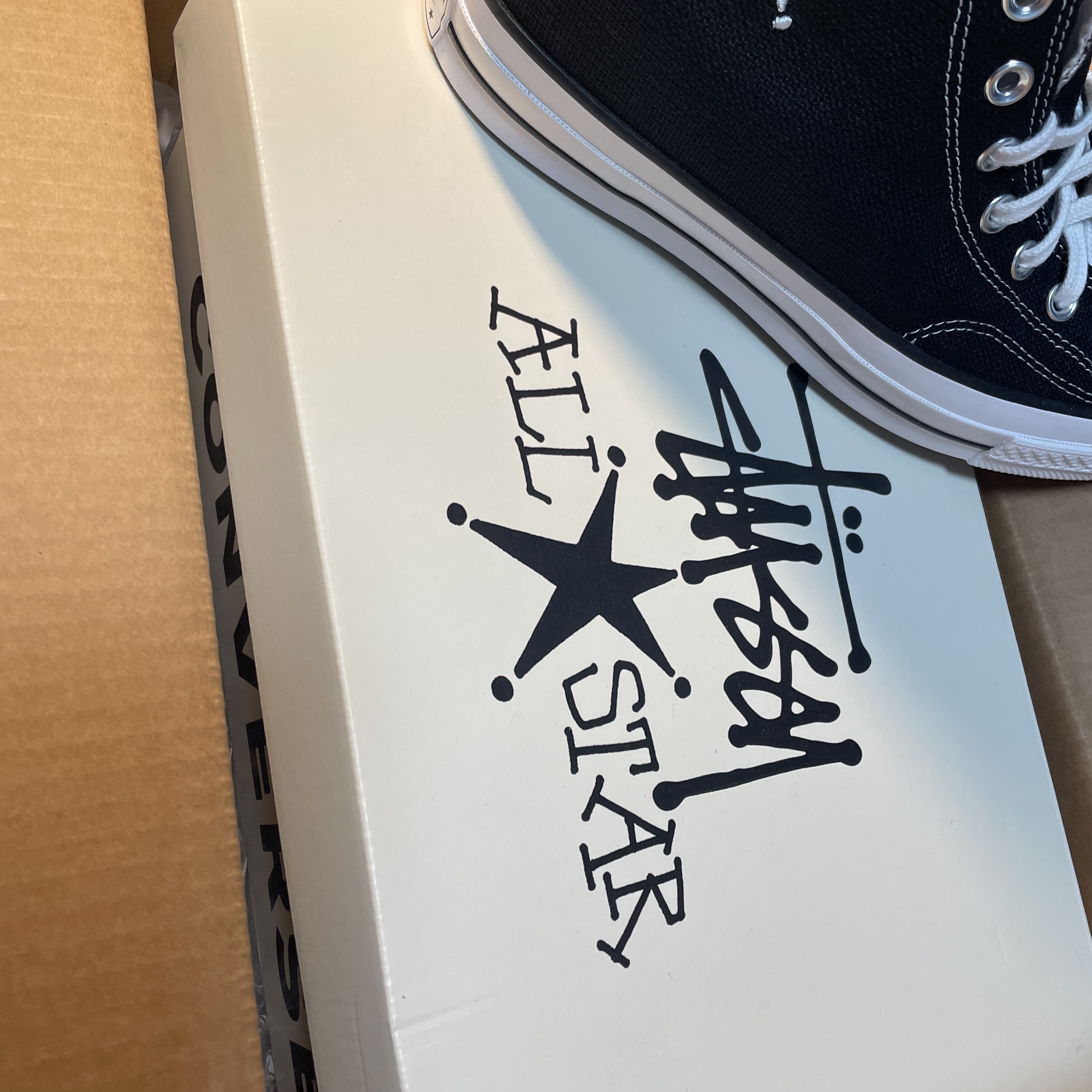 Converse x Stussy Chuck 70 High Black 착용 스타일