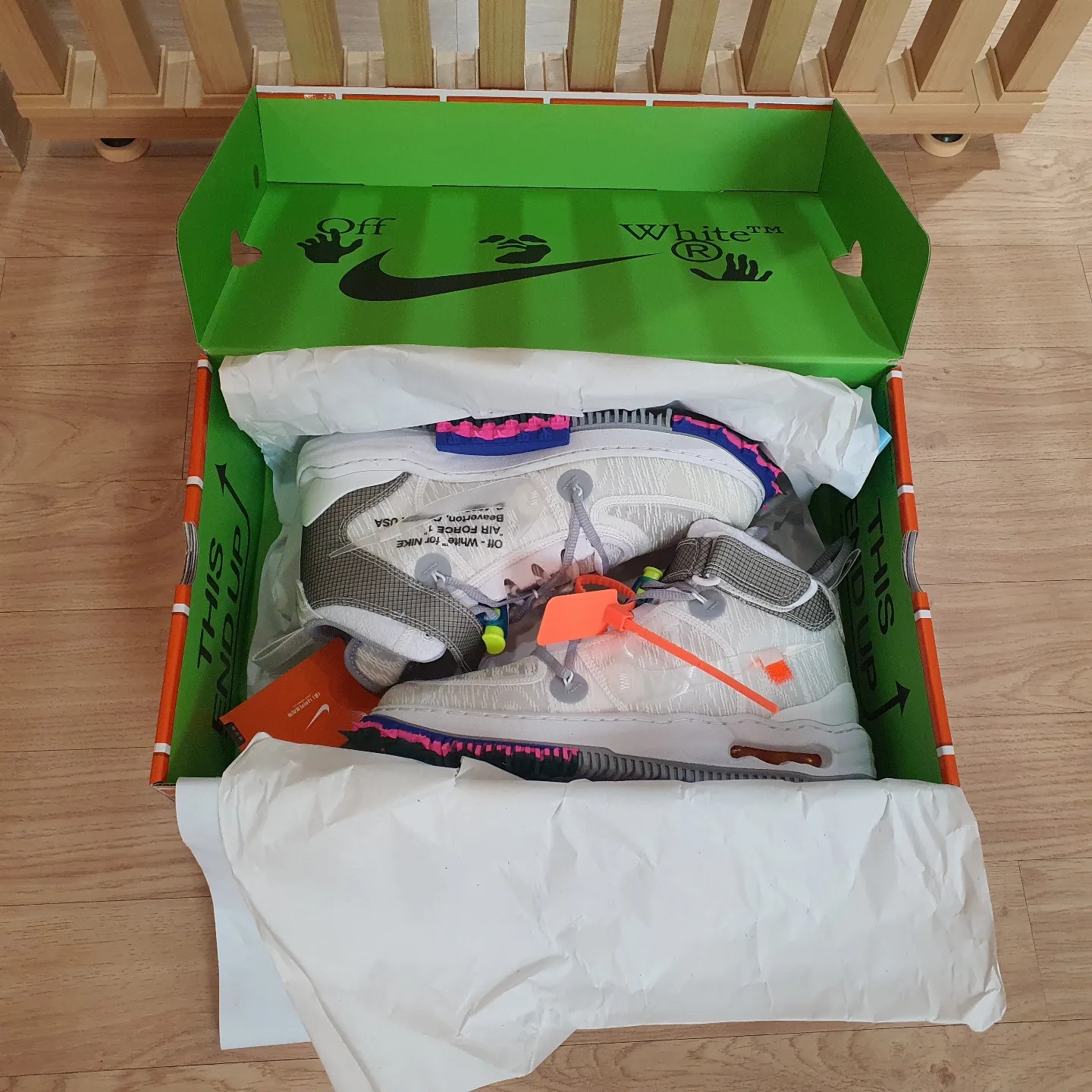 Nike x Off-White Air Force 1 Mid SP White 착용 스타일