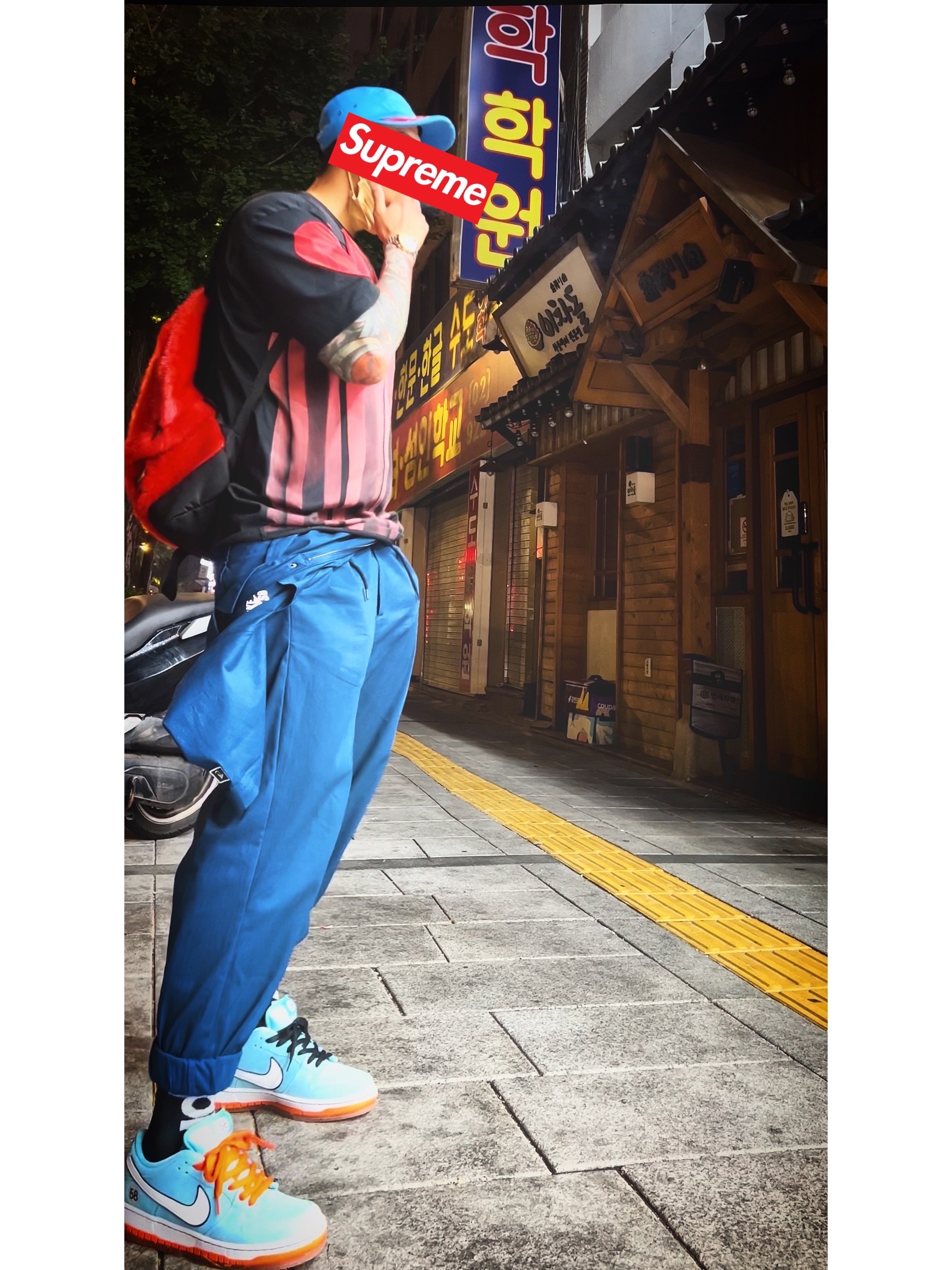 Supreme Bleed Logo S/S Top Black - 20FW, Nike x Parra SB Team USA Coveralls Brave Blue - US/EU 착용 스타일 - 1