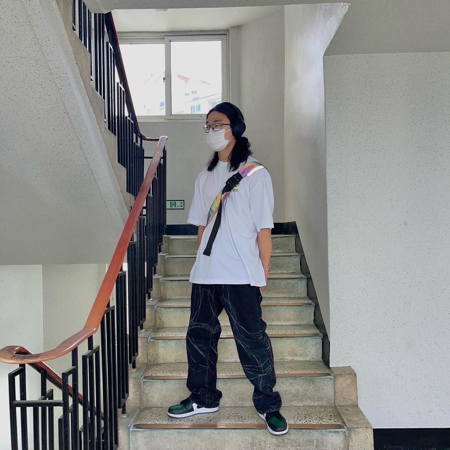 Jordan 1 Low Green Toe 착용 스타일 - 1