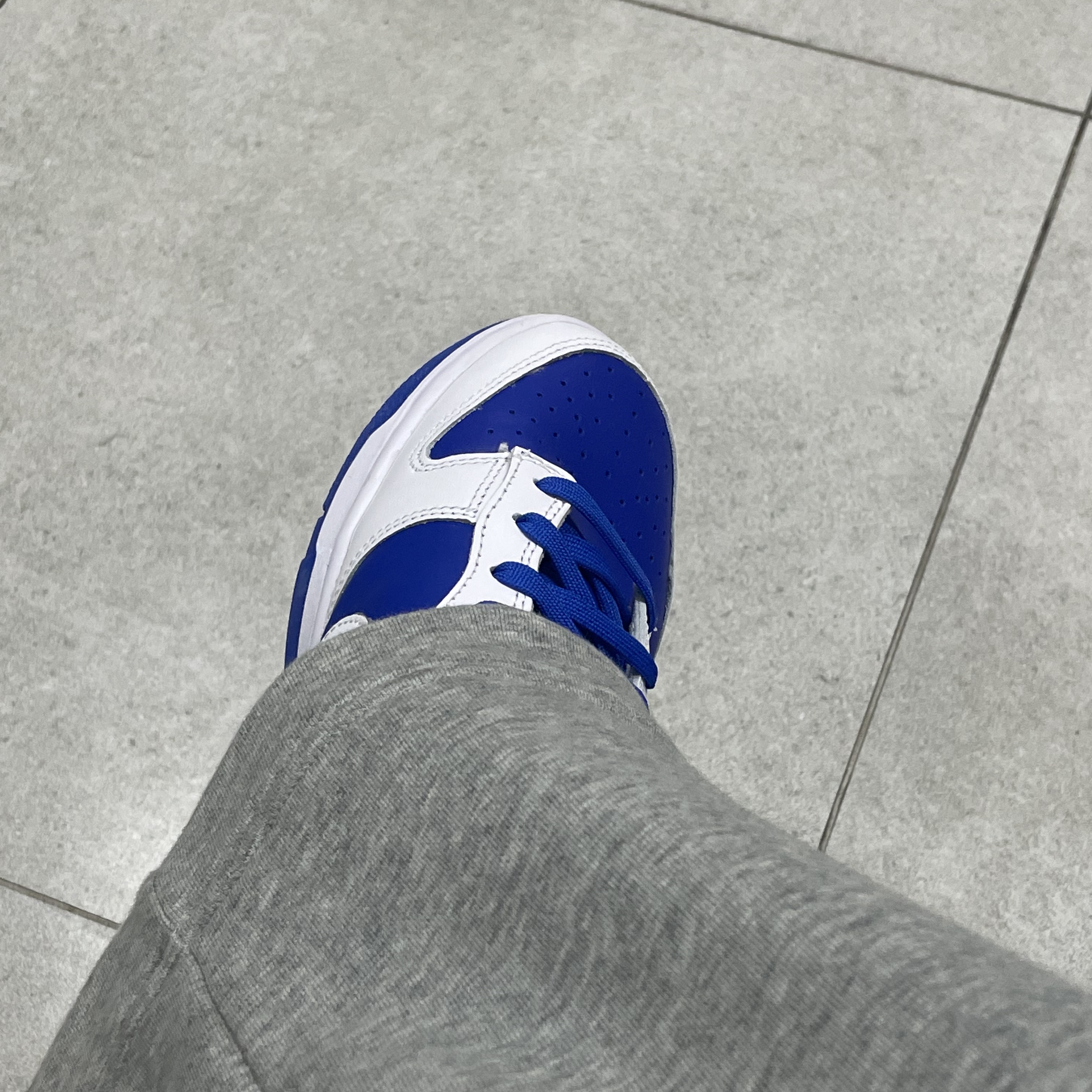 Nike Dunk Low Retro Racer Blue and White 착용 스타일 - 5
