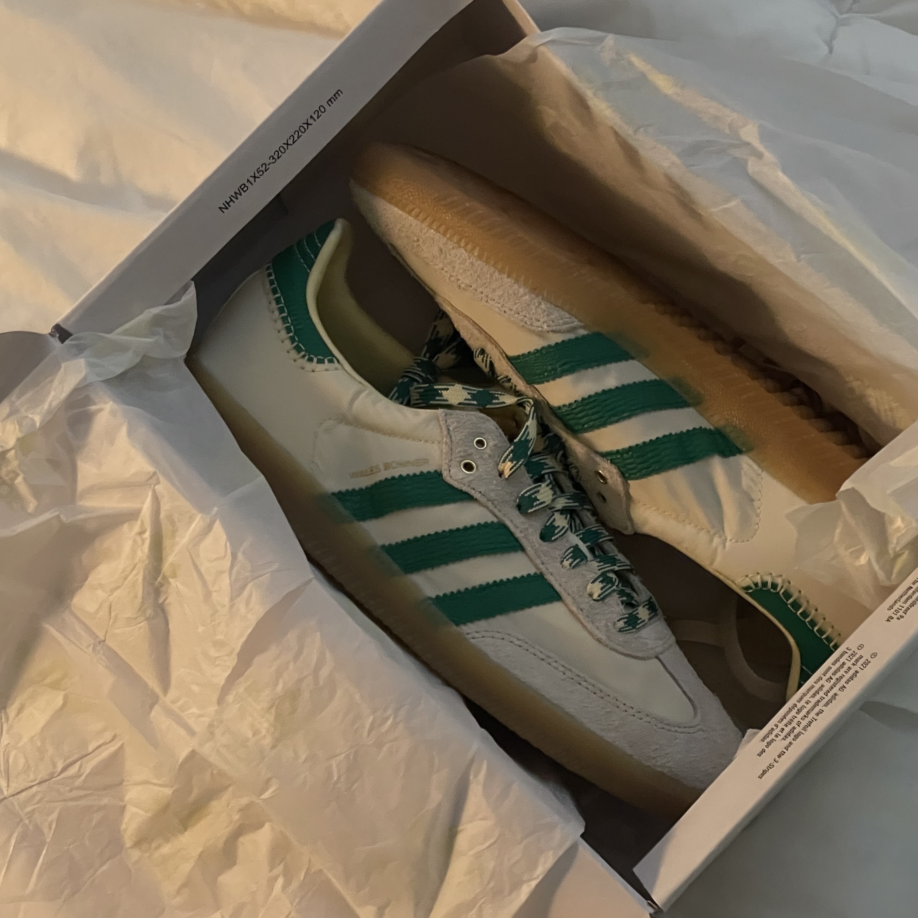 Adidas x Wales Bonner Samba Cream Green 착용 스타일