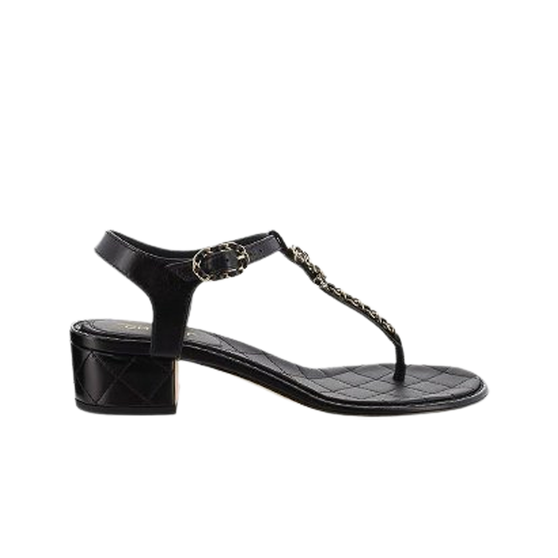 (W) 샤넬 통 램스킨 & 블랙((W) Chanel Thongs Lambskin & Black)