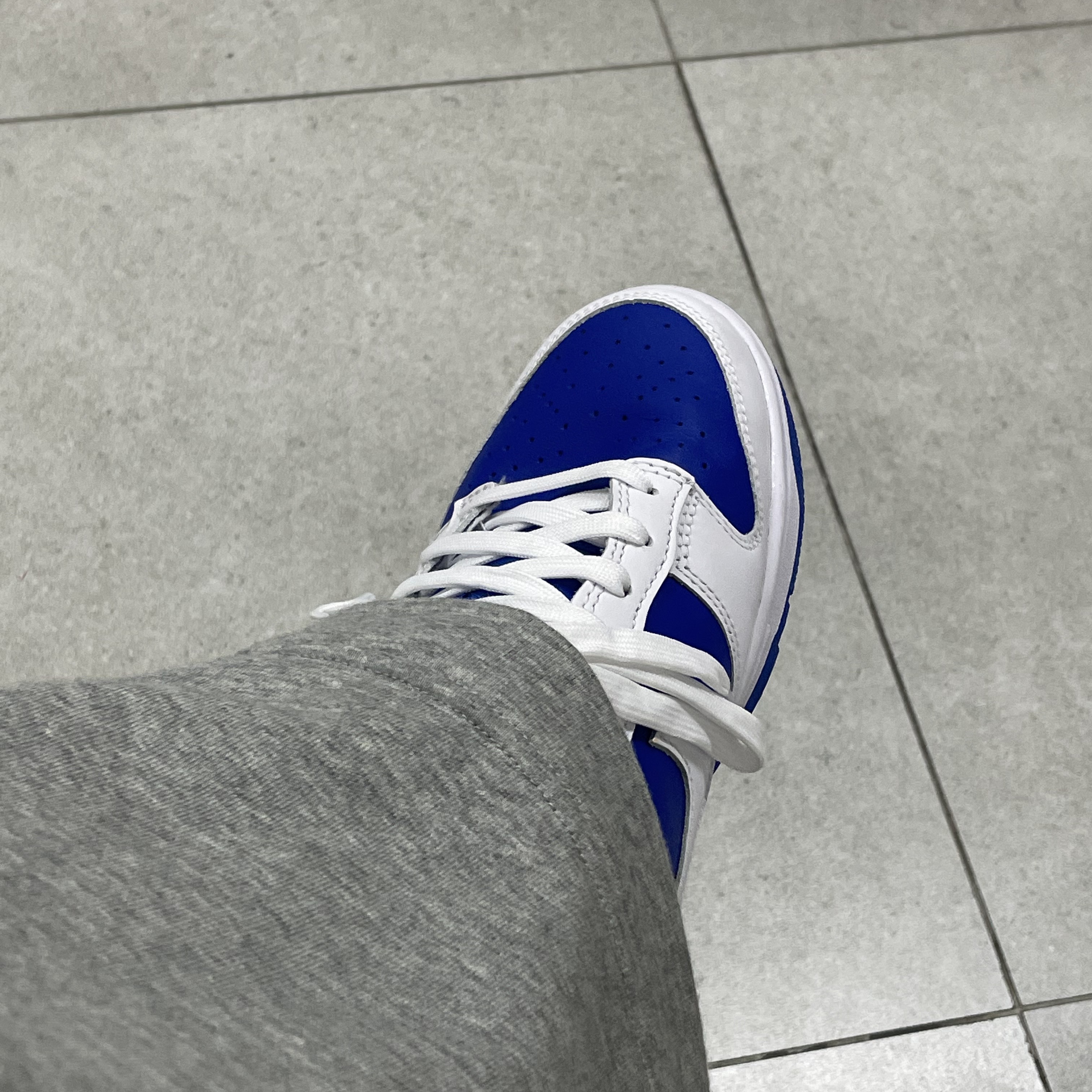 Nike Dunk Low Retro Racer Blue and White 착용 스타일 - 4
