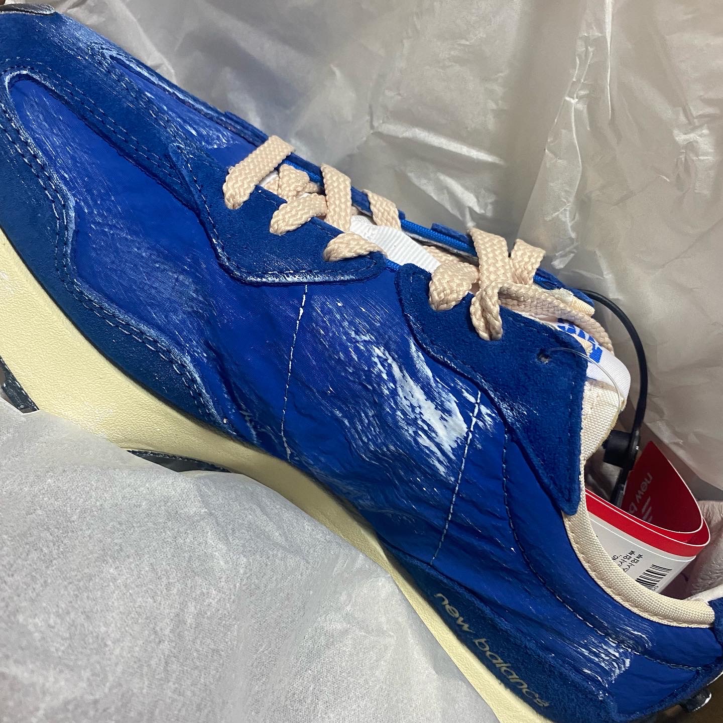 New Balance 327 Vintage Luxe Blue 착용 스타일