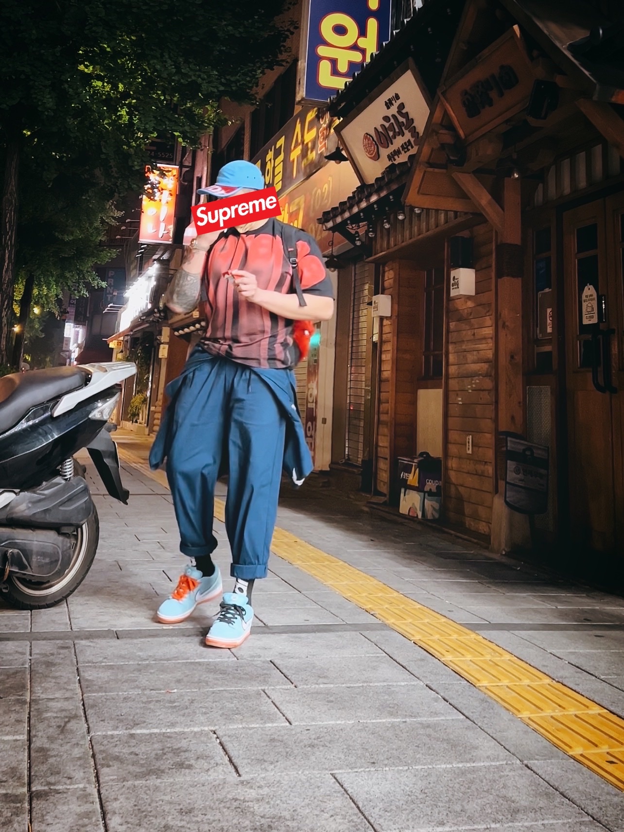Supreme Bleed Logo S/S Top Black - 20FW, Nike x Parra SB Team USA Coveralls Brave Blue - US/EU 착용 스타일 - 2