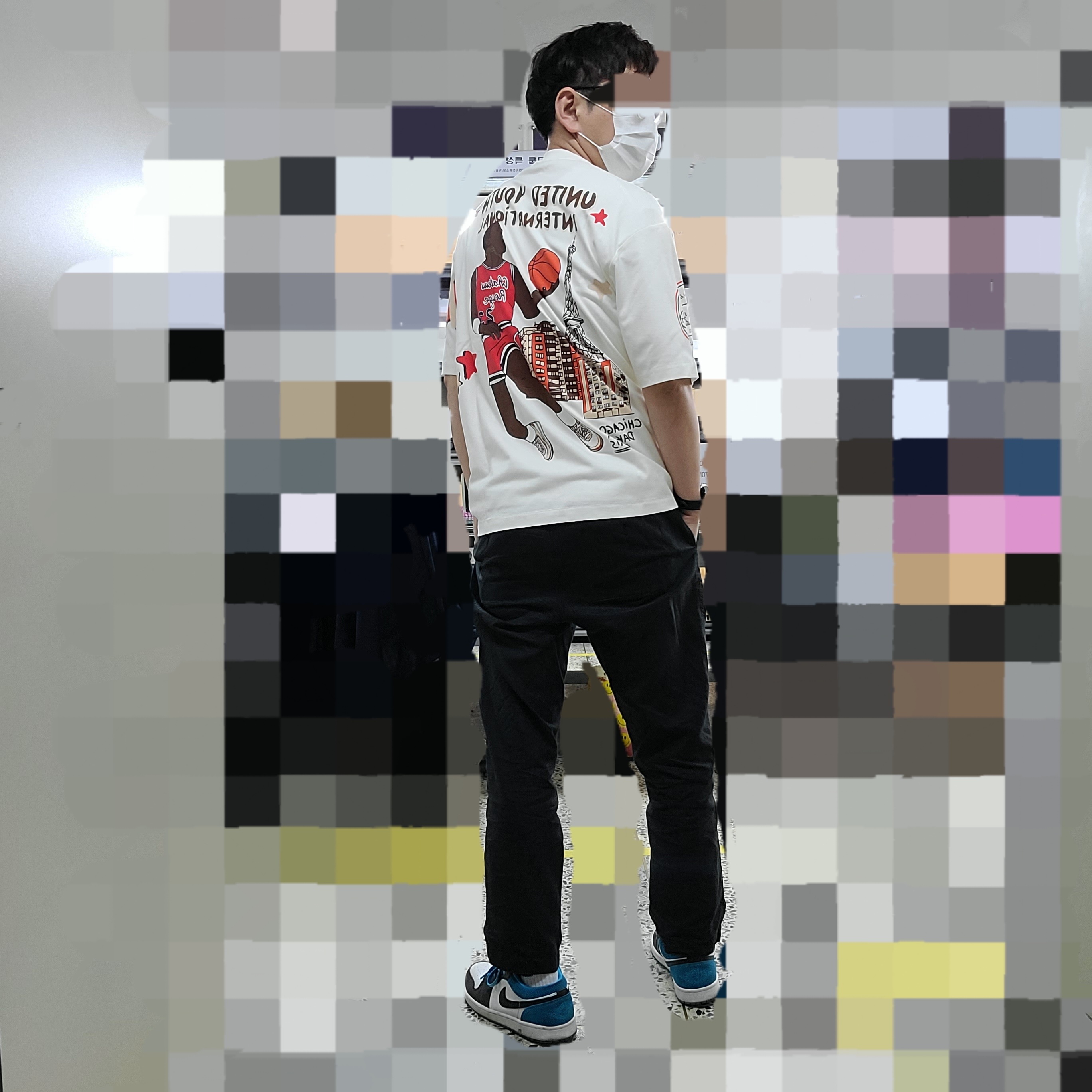 Jordan x Maison Chateau Rouge T-Shirt Sail - Asia, Jordan 1 Low SE Laser Blue 착용 스타일 - 1