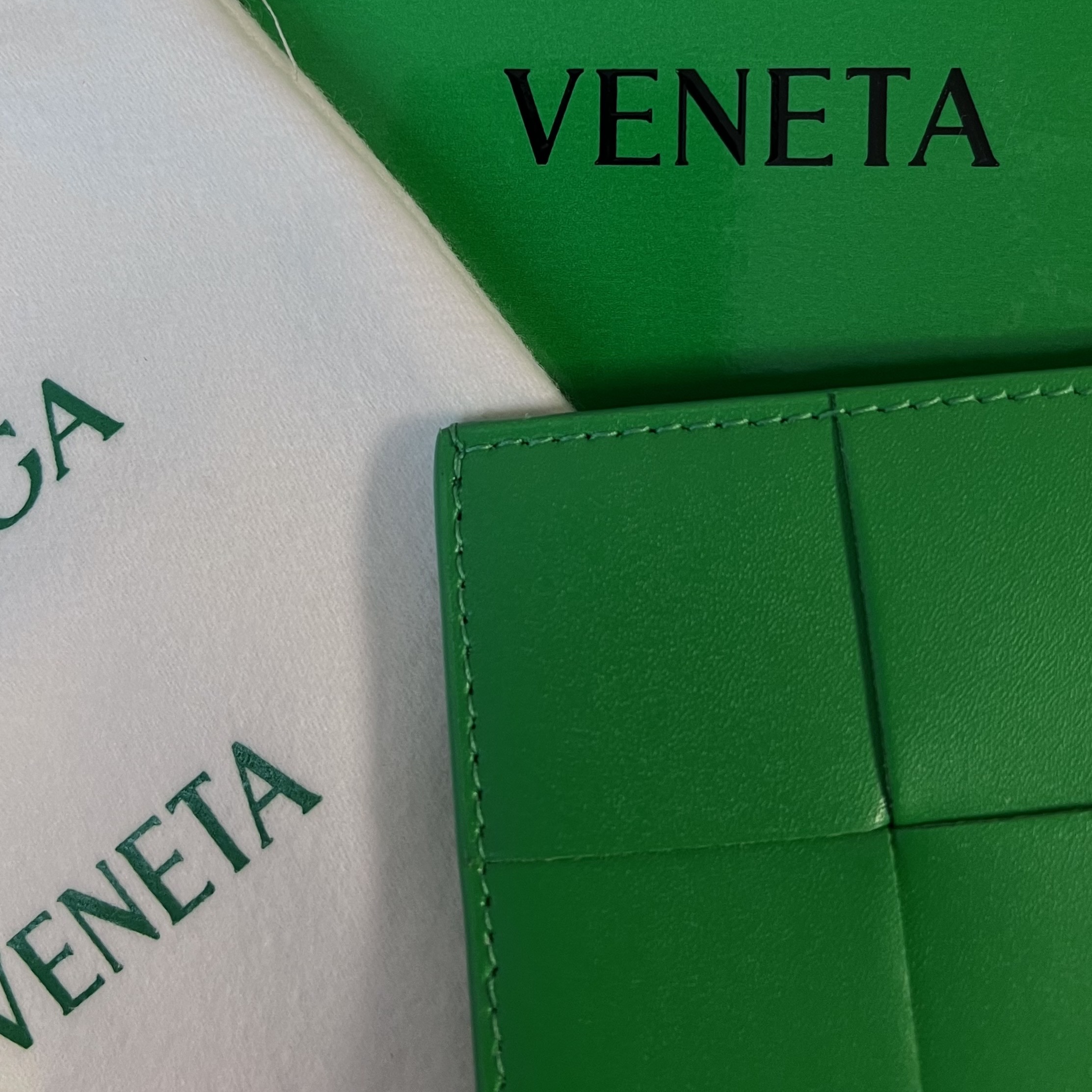 Bottega Veneta Credit Card Case Calfskin Parakeet 착용 스타일