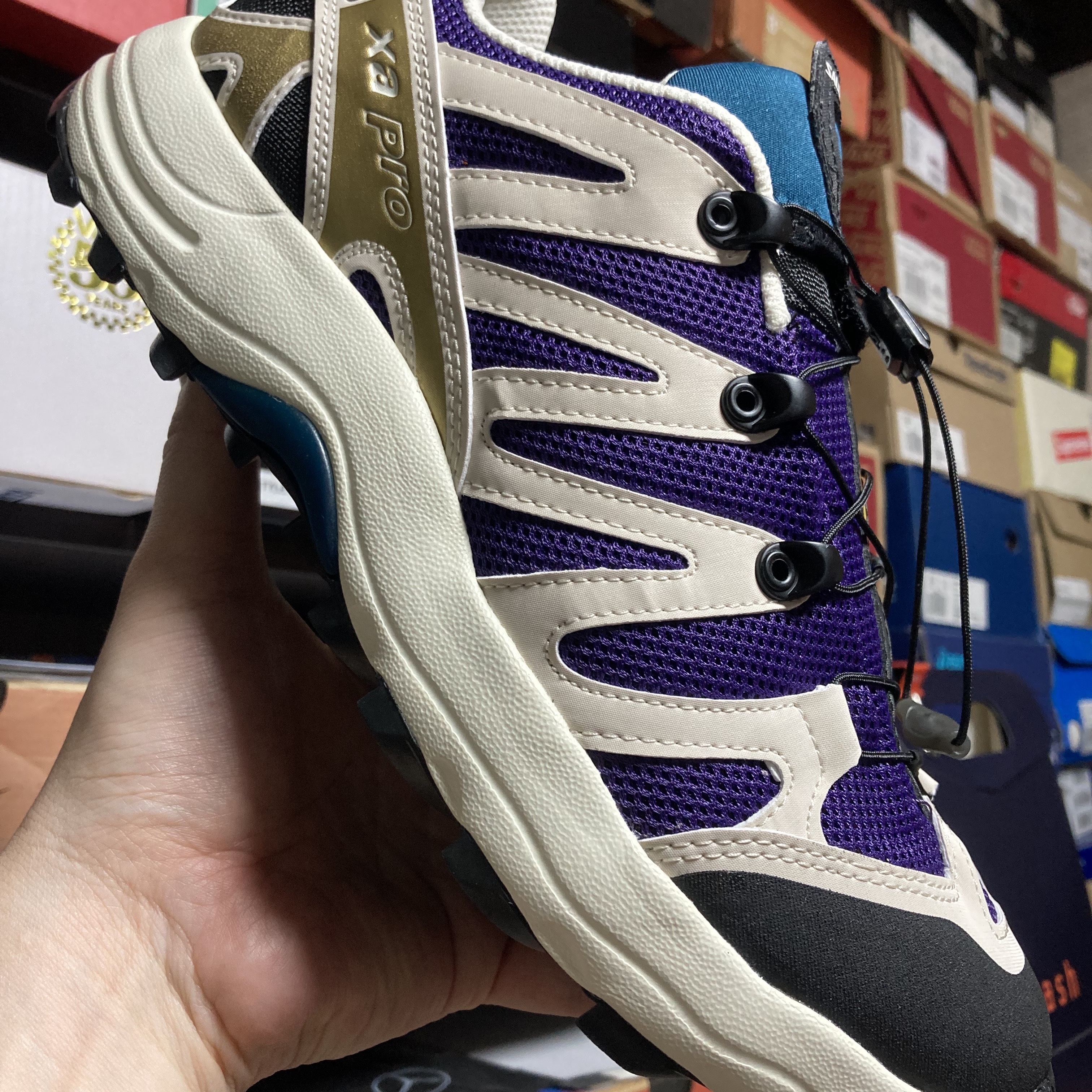Salomon XA Pro 1 Grape Chocolate Fondant 착용 스타일 - 1