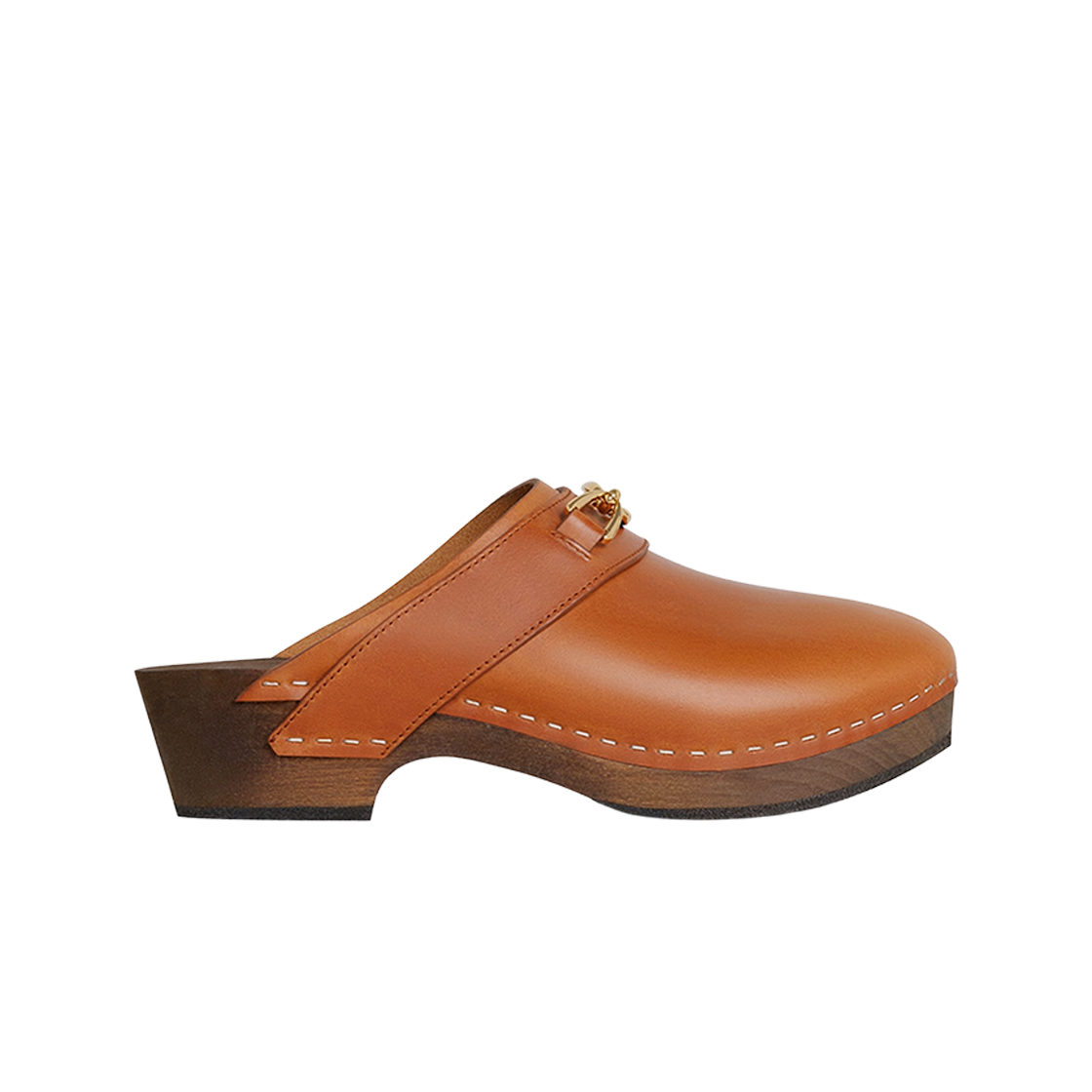 336623363C-04LU (W) Celine Les Bois Clog in Calfskin Tan
