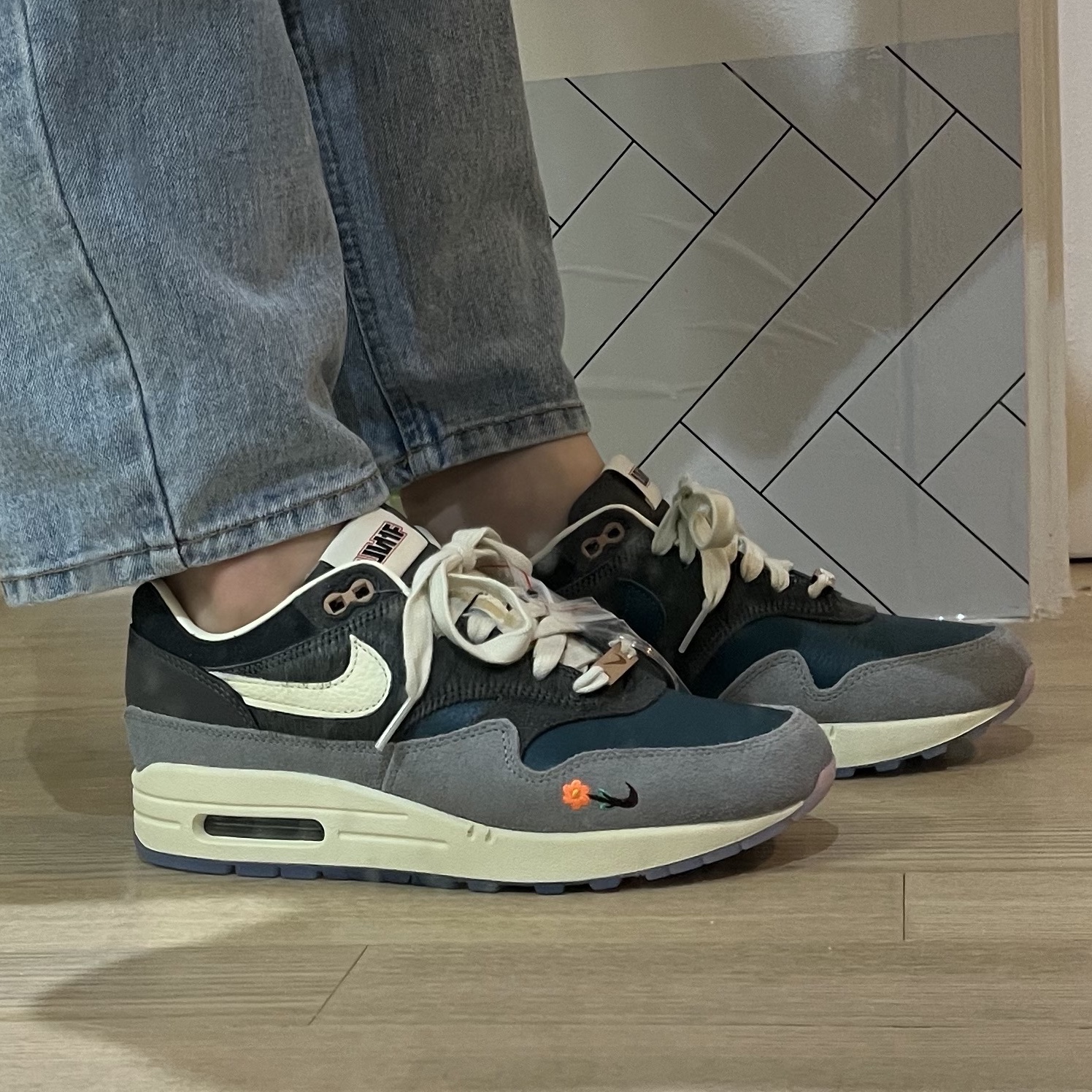 Nike x Kasina Air Max 1 SP Won-Ang Particle Grey 착용 스타일 - 4