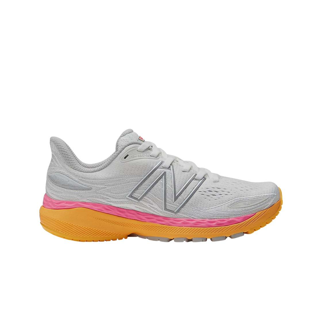 (W) 뉴발란스 프레쉬 폼 X 860 v12 화이트 핑크 오렌지 - D 와이드((W) New Balance Fresh Foam X 860 v12 White Pink Orange - D Wide) - 1