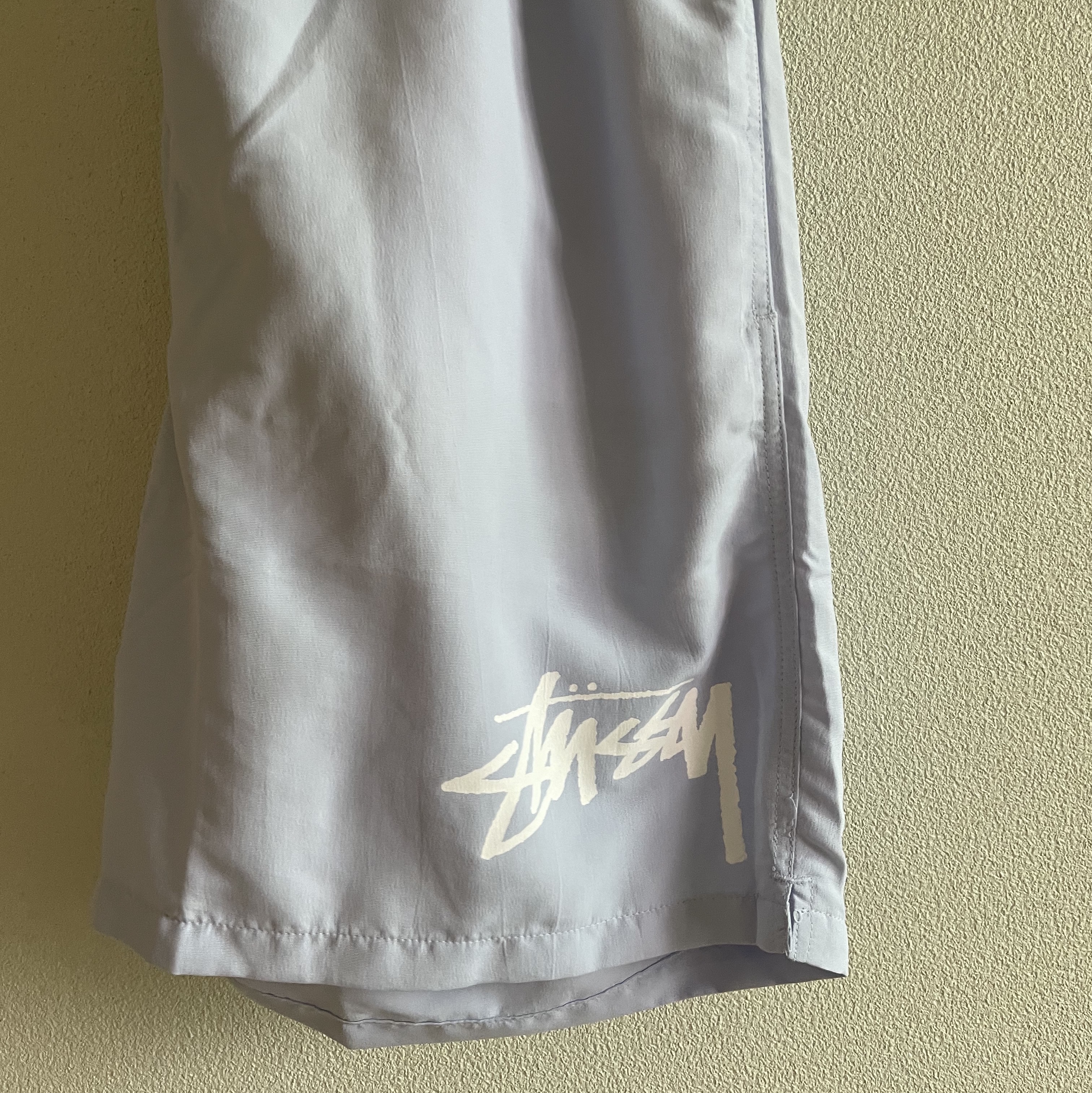 Stussy Big Stock Water Shorts Ice Blue 착용 스타일